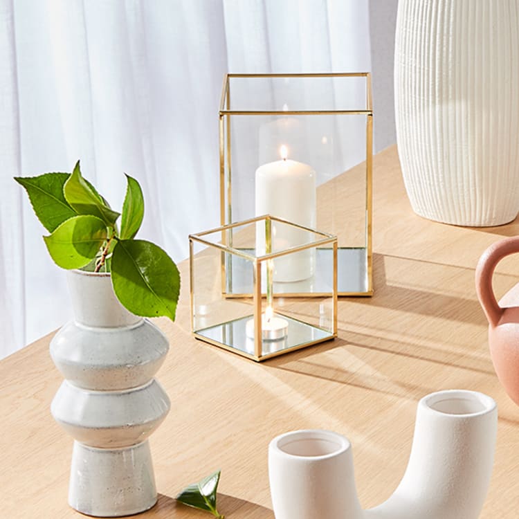 Glass Tealight Holder Brass Look Kmart