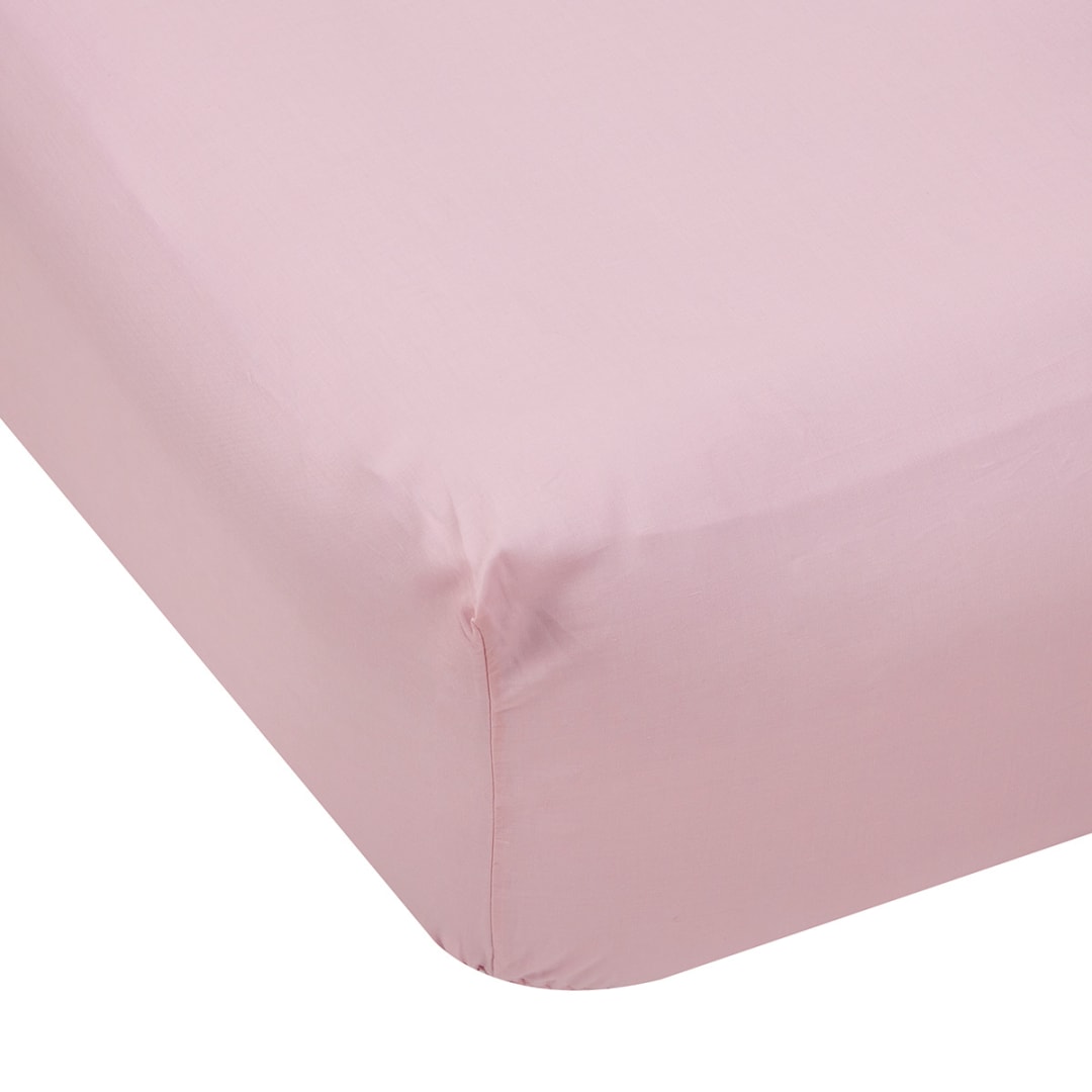 180 Thread Count Fitted Sheet - Double Bed, Pink - Kmart