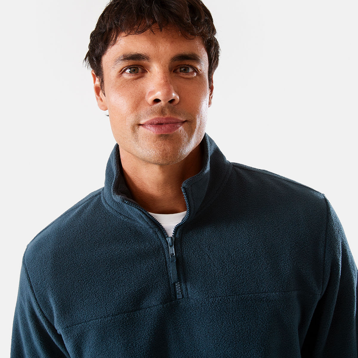 Active Mens Outdoor Polar Fleece Quarter Zip Long Sleeve Top Kmart NZ