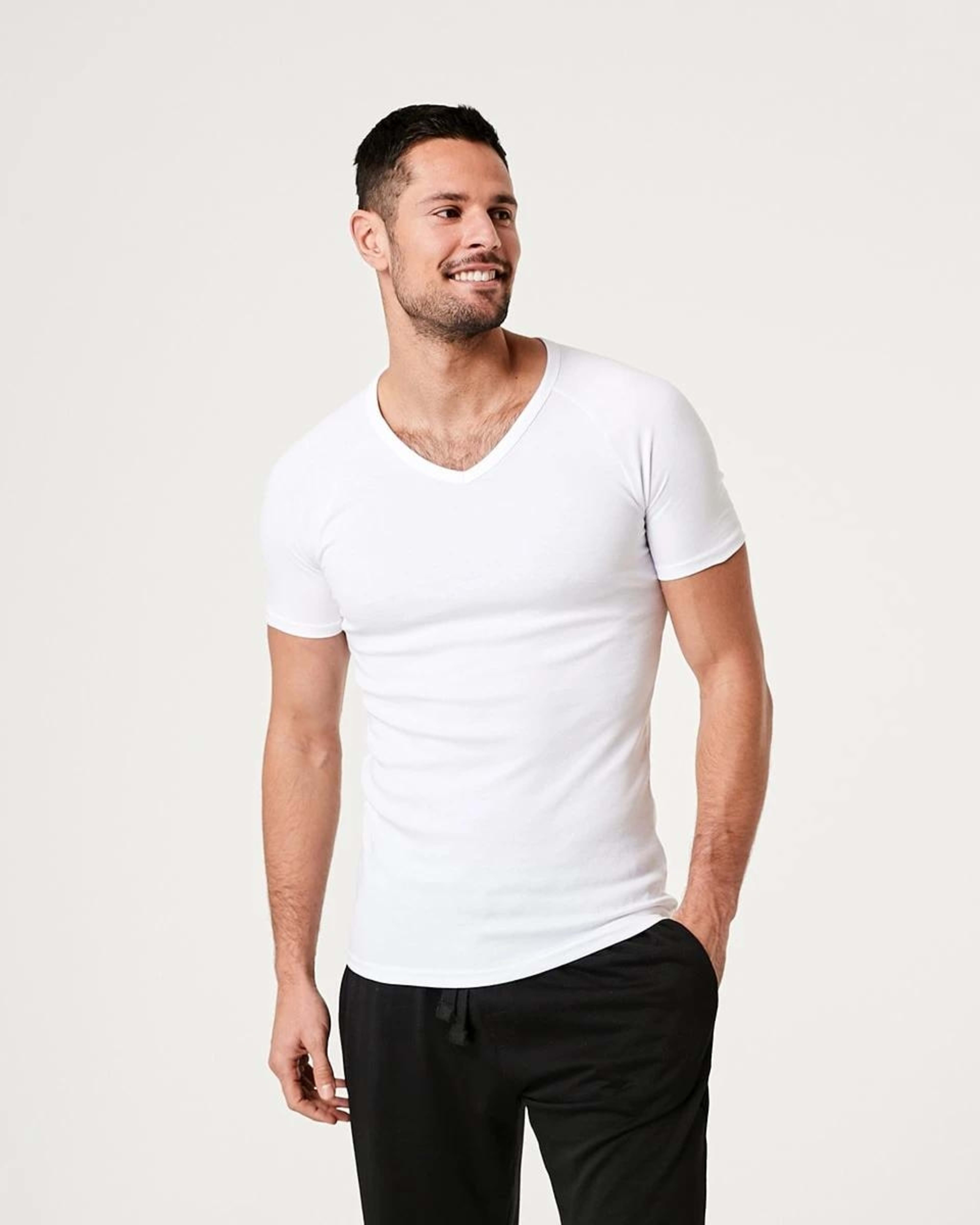 1 2 Pack Raglan Sleeve V-Neck Tee WHITE, 1 of 10