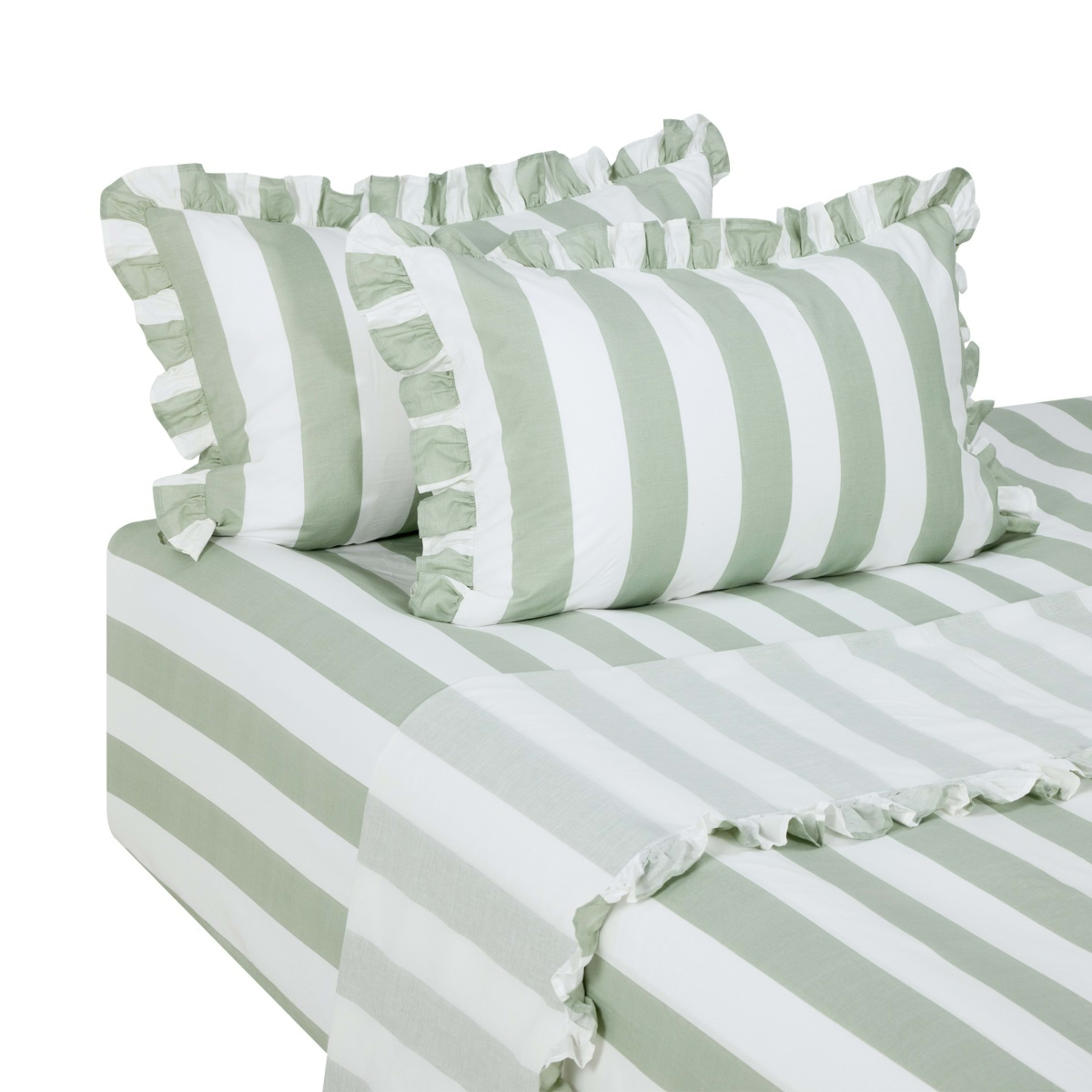 5 250 Thread Count Cotton Ruffle Sheet Set - King Bed, Sage, 5 of 7