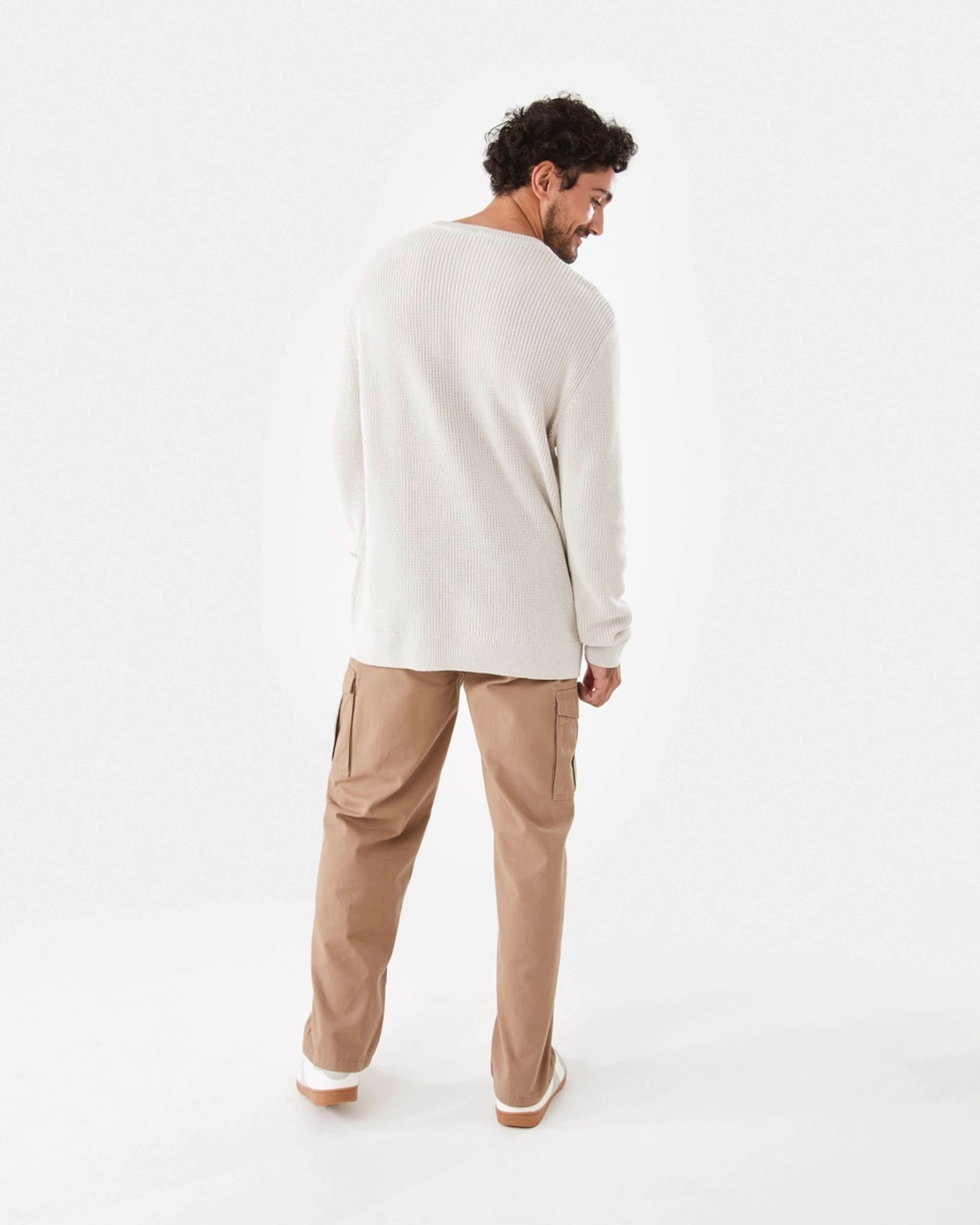 4 Textured Crew Knit Jumper Bge Dune, 4 of 6