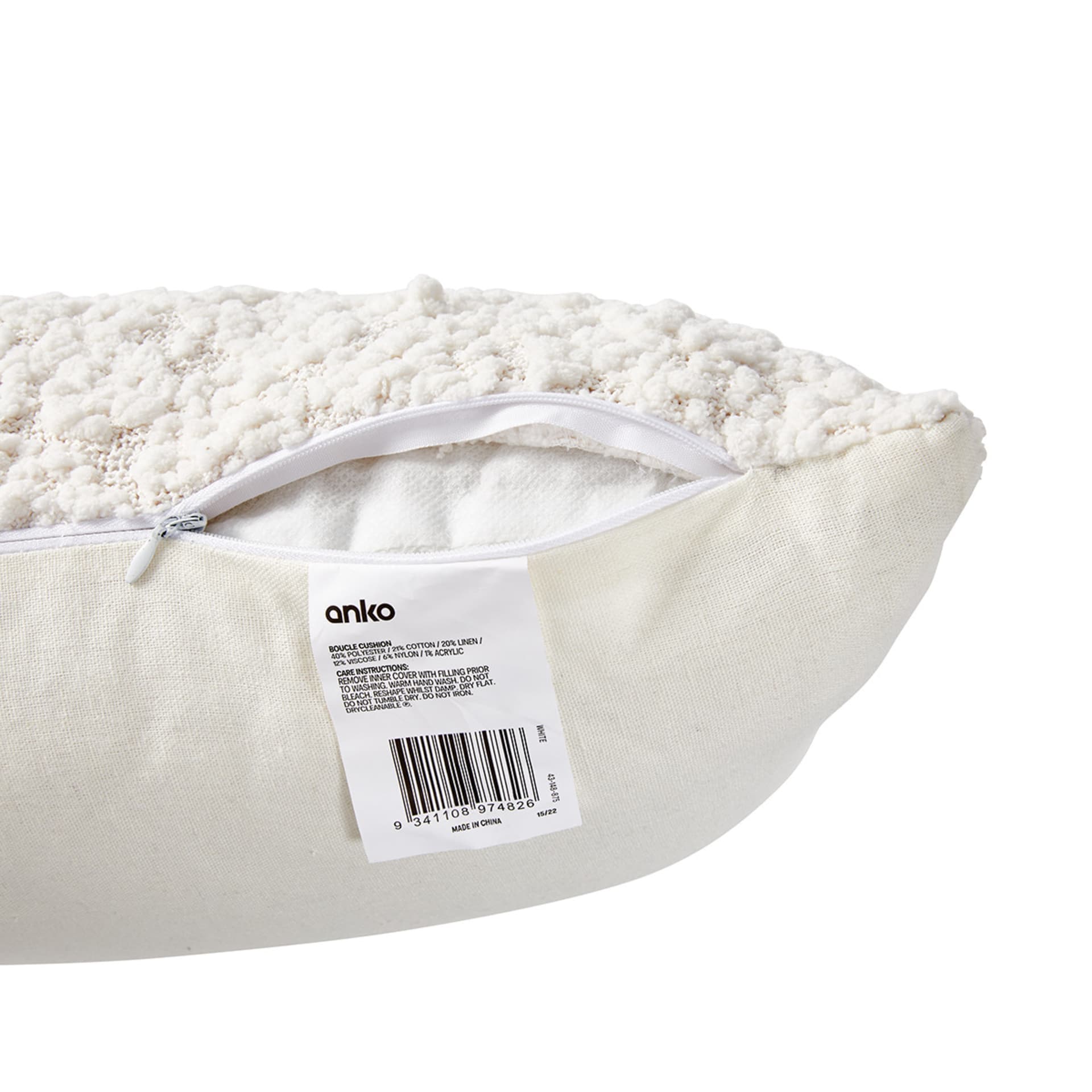 Boucle Cushion White Kmart