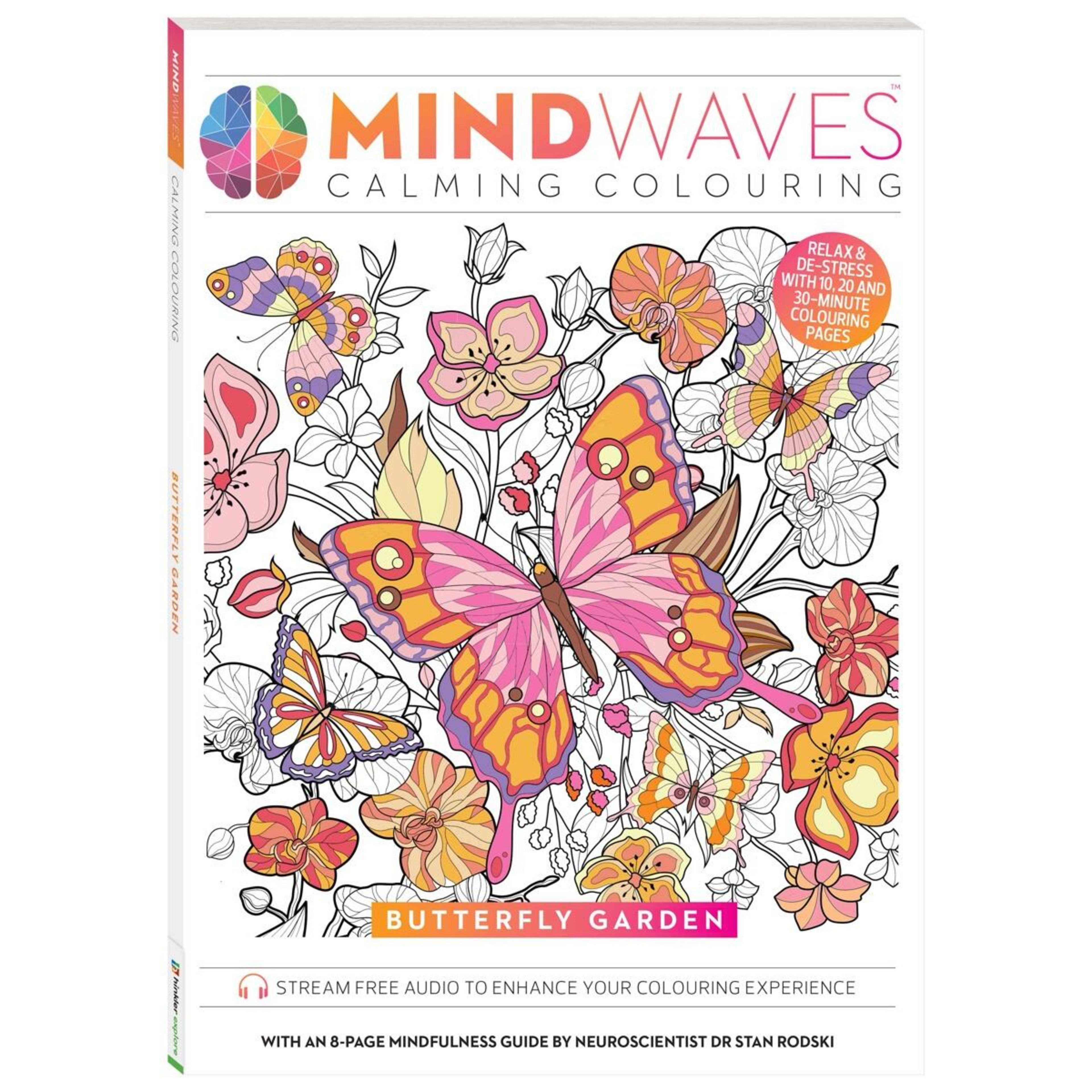 1 Mindwaves Calming Colouring: Butterfly Garden - Book, 1 of 4
