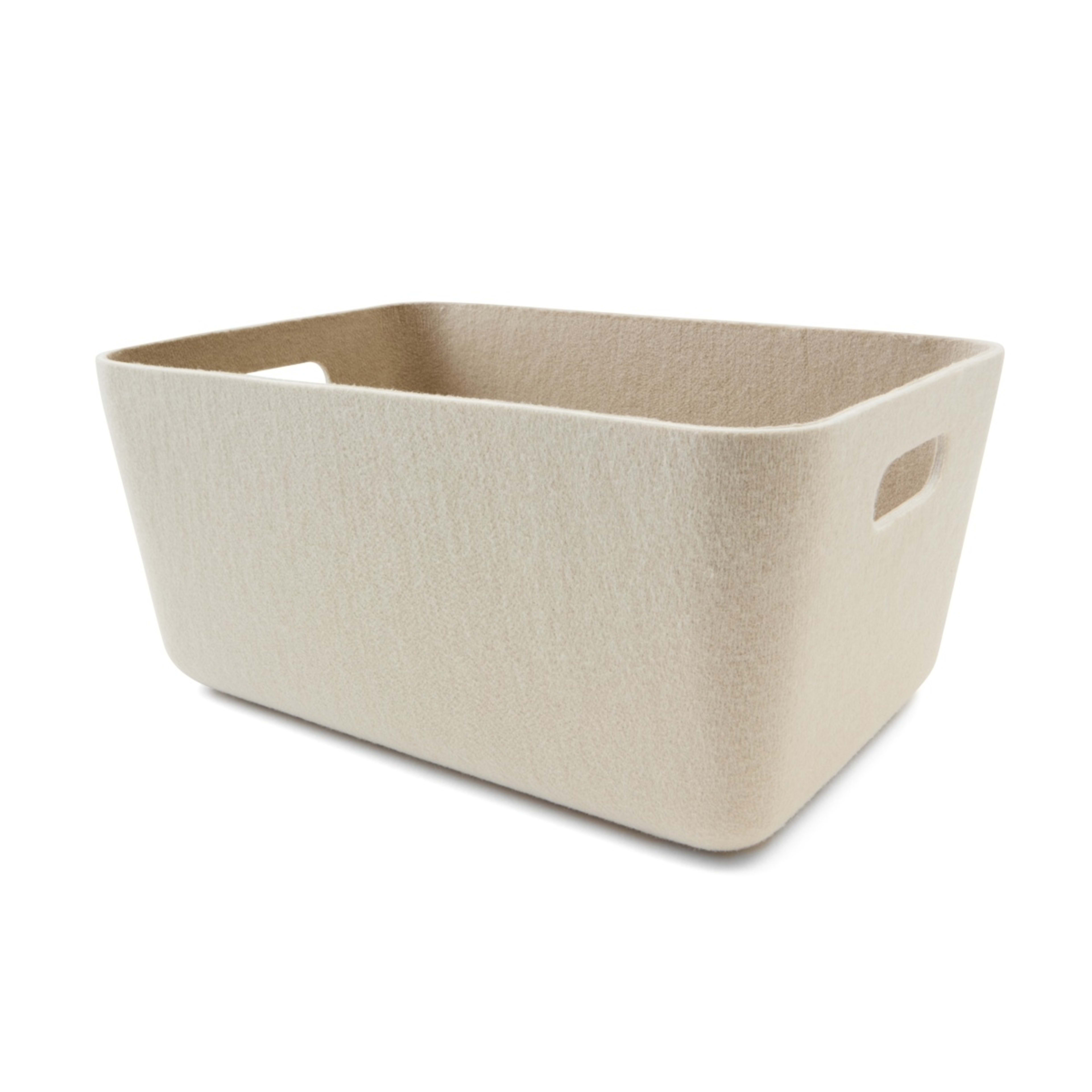 1 2 Tone Flat Felt Basket - Large, Grey