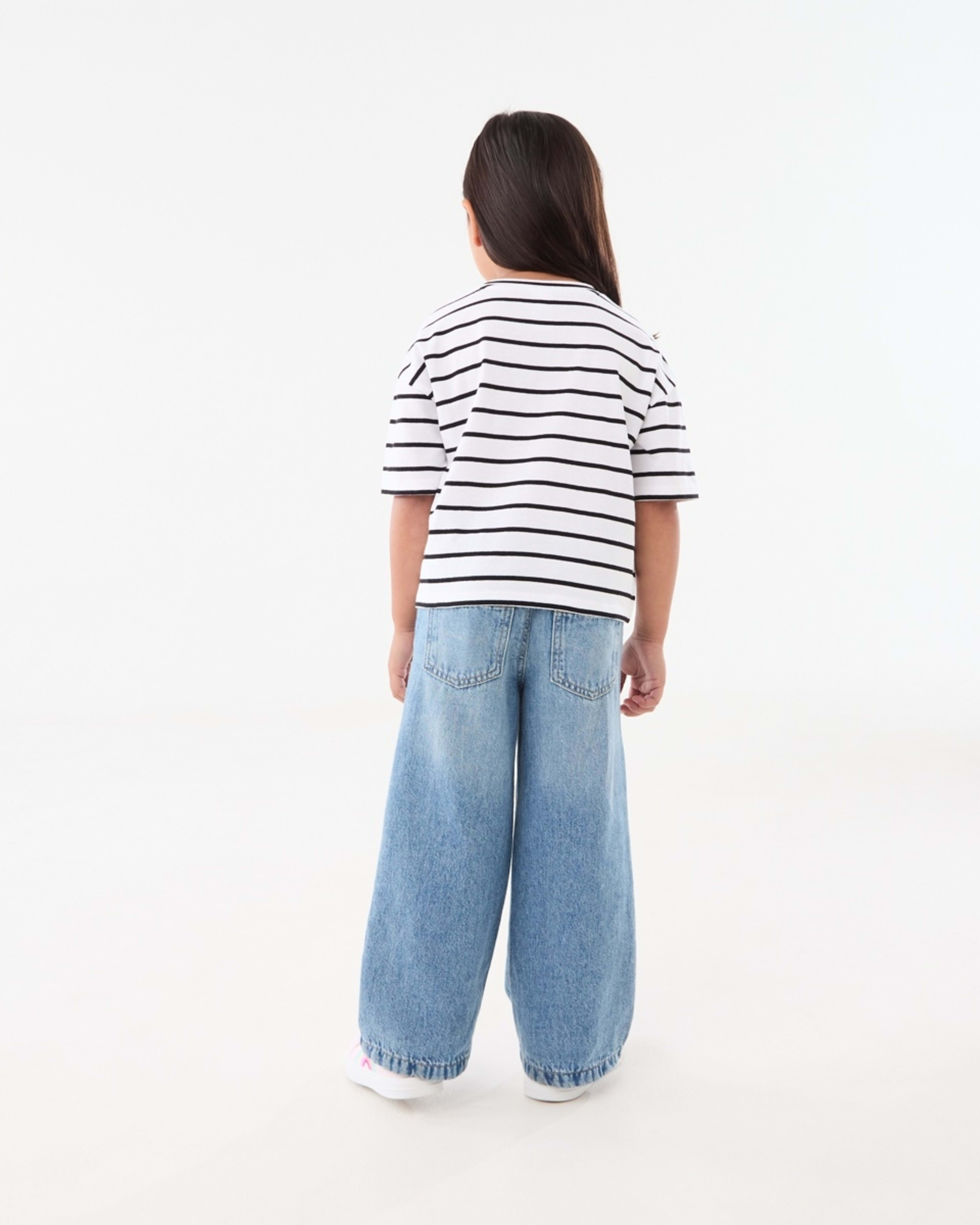 6 Short Sleeve Stripe T-shirt Blk Stripe, 6 of 8