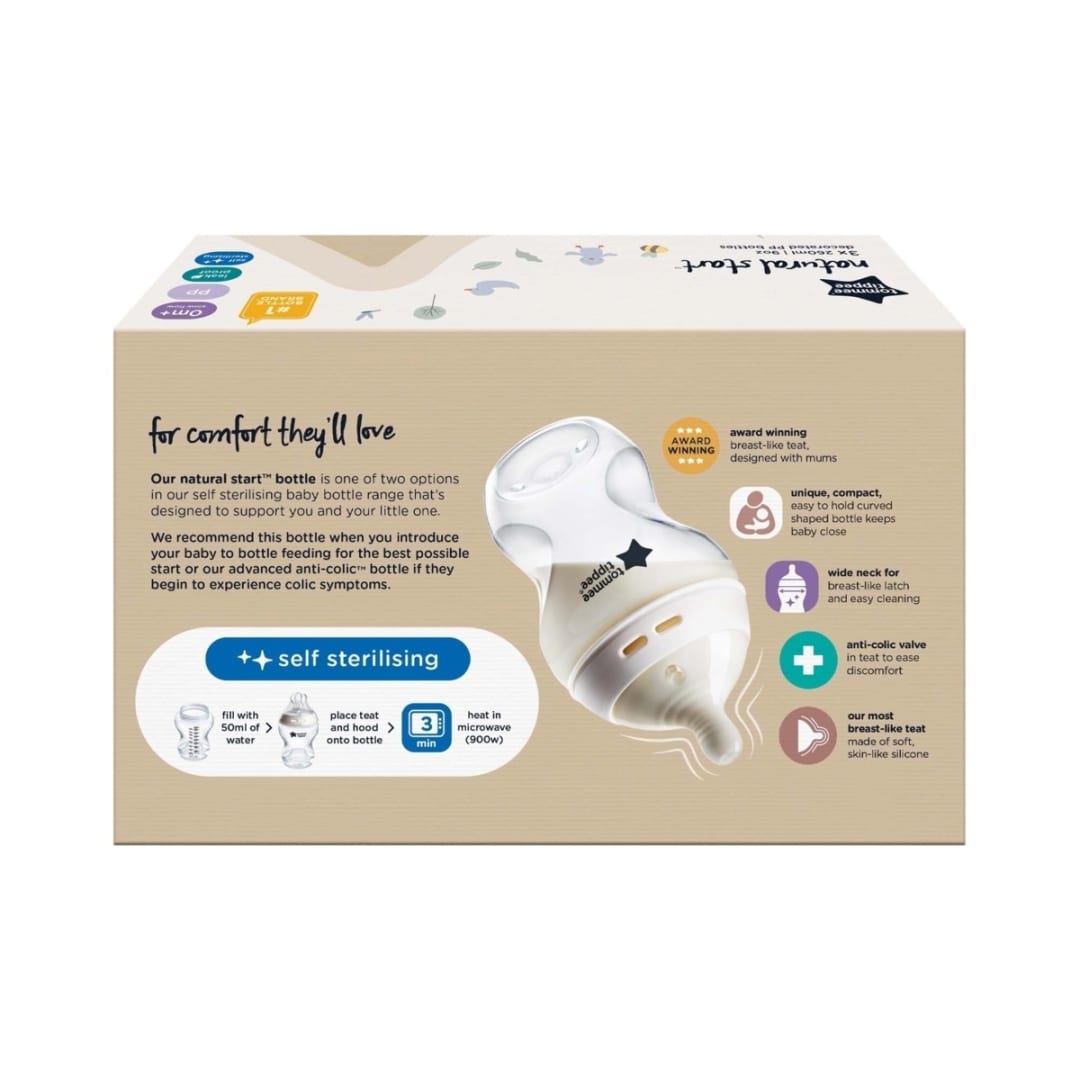 3 Pack Tommee Tippee Natural Start Decorated Baby Bottles Kmart