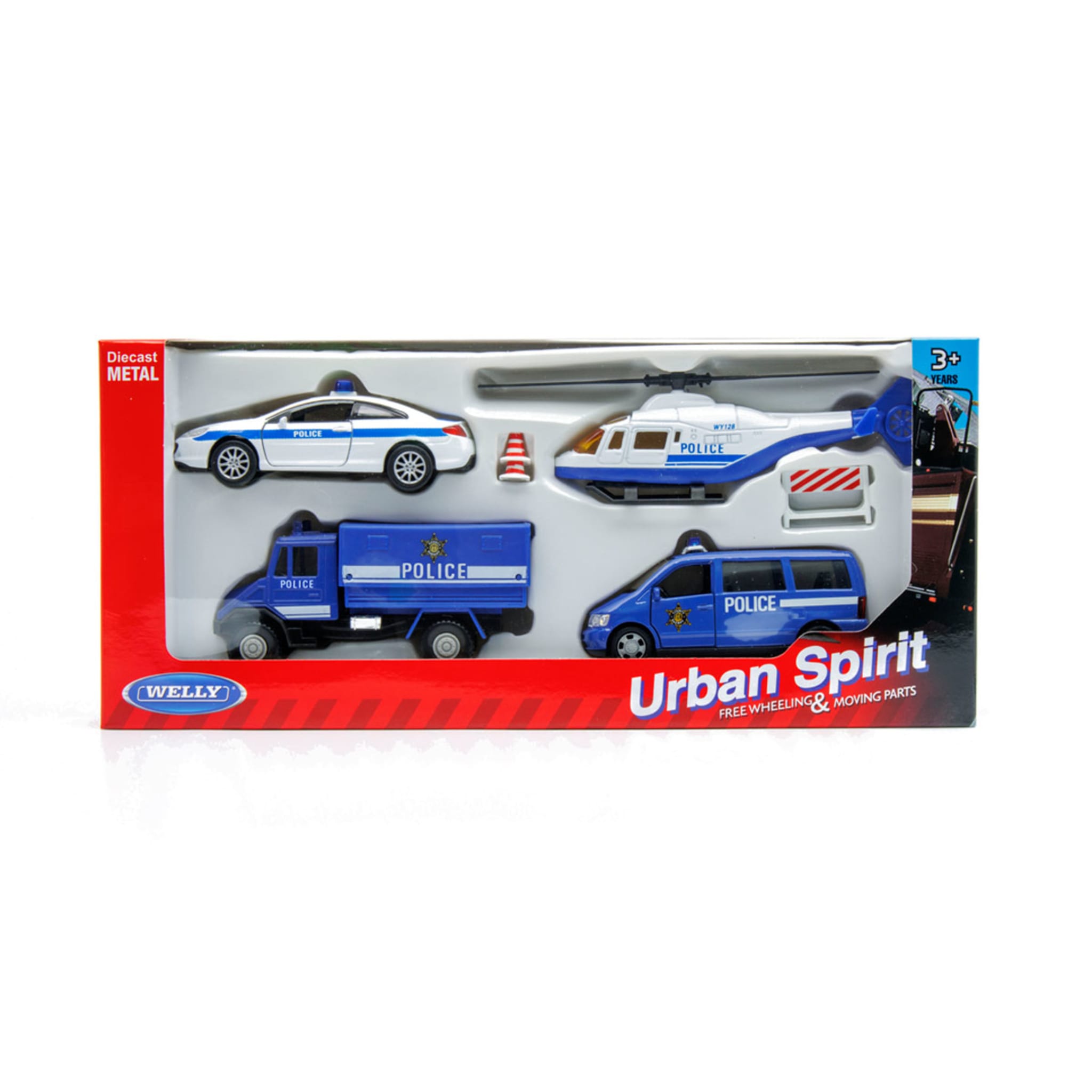 Welly Urban Spirit Free Wheeling & Moving Parts Police City Set - Kmart