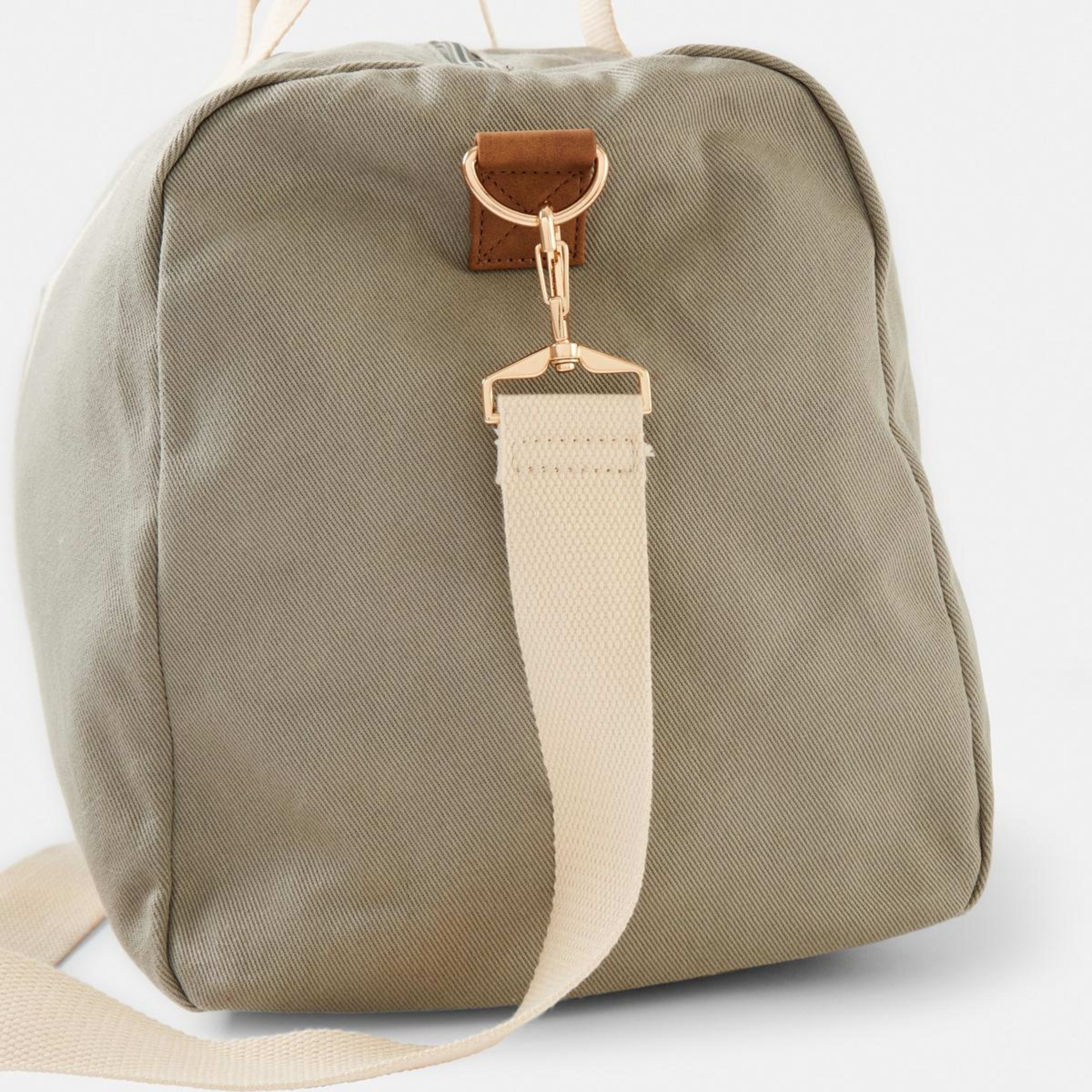 3 Canvas Weekender Bag Soft Sage Green, 3 of 5