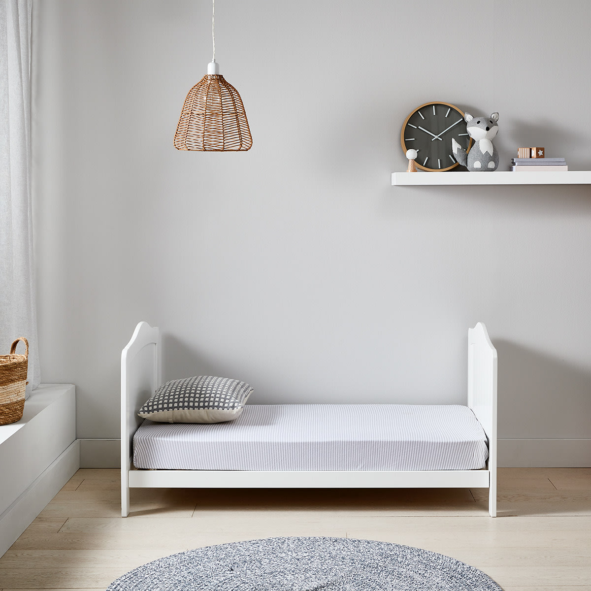 2in1 Wooden Cot White Kmart