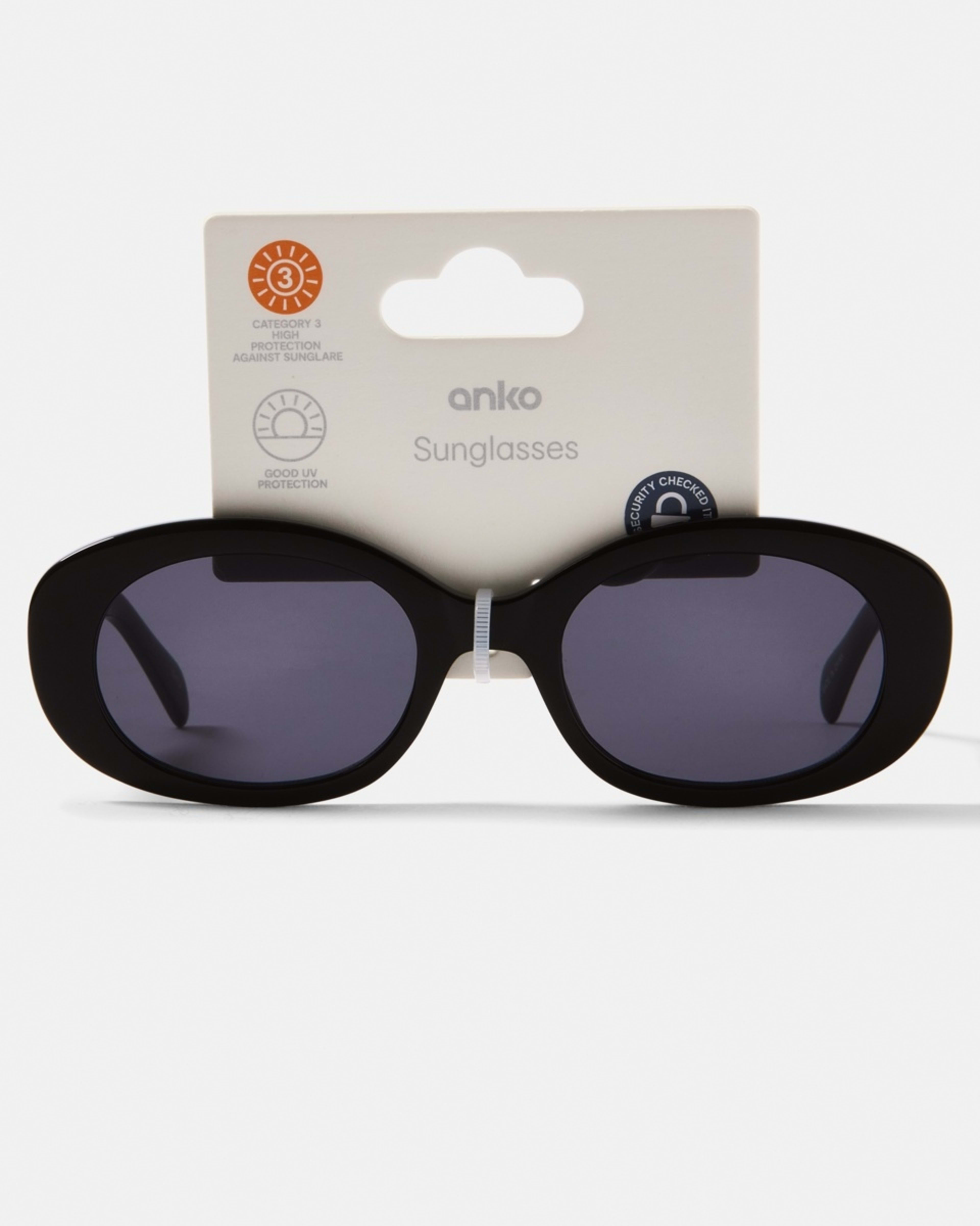 6 Womens Oval Sunglasses ACCESSORIES BLACK, 6 of 6
