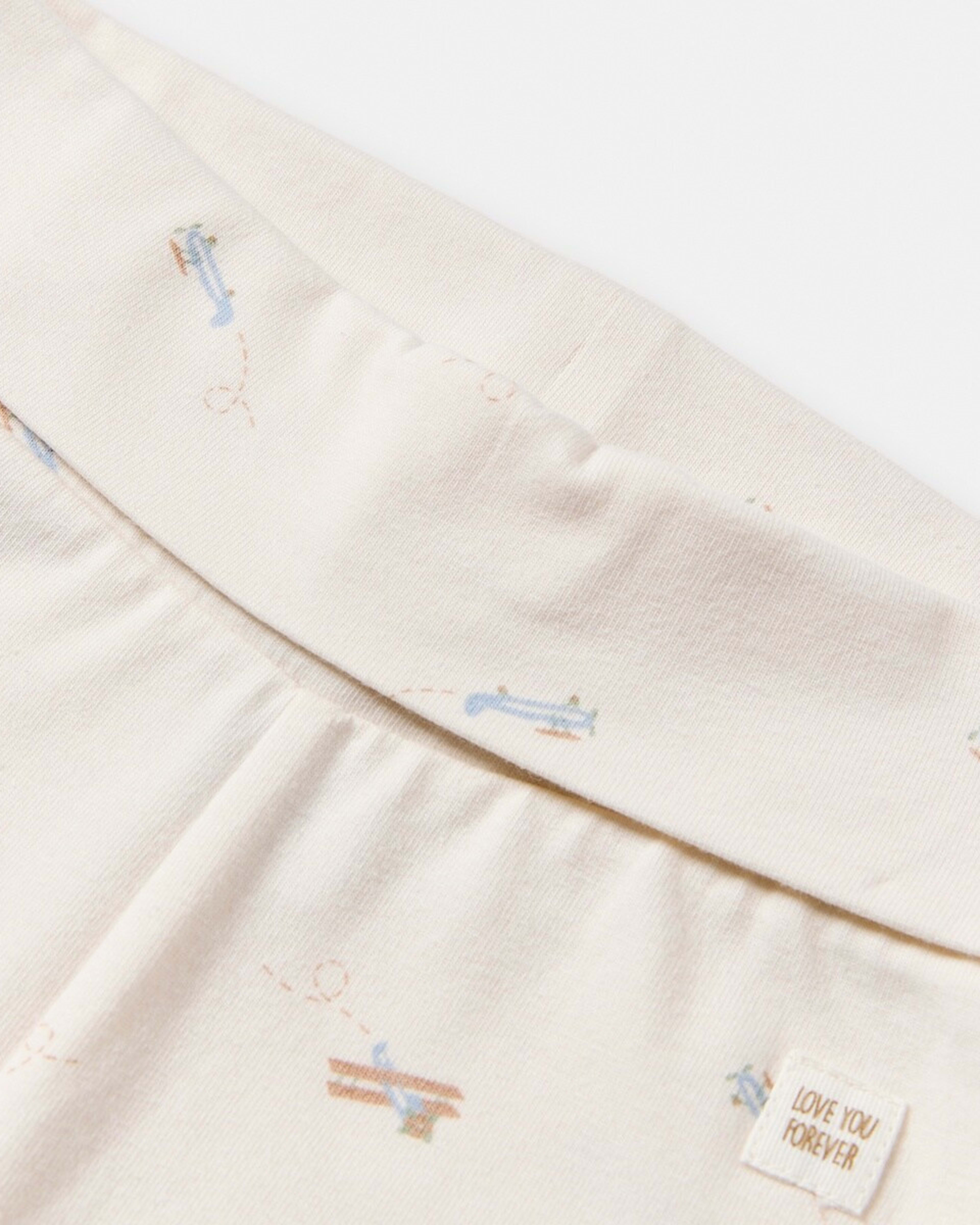 6 2 Piece Long Sleeve Newborn Set CREAM DITSY PLANES, 6 of 6