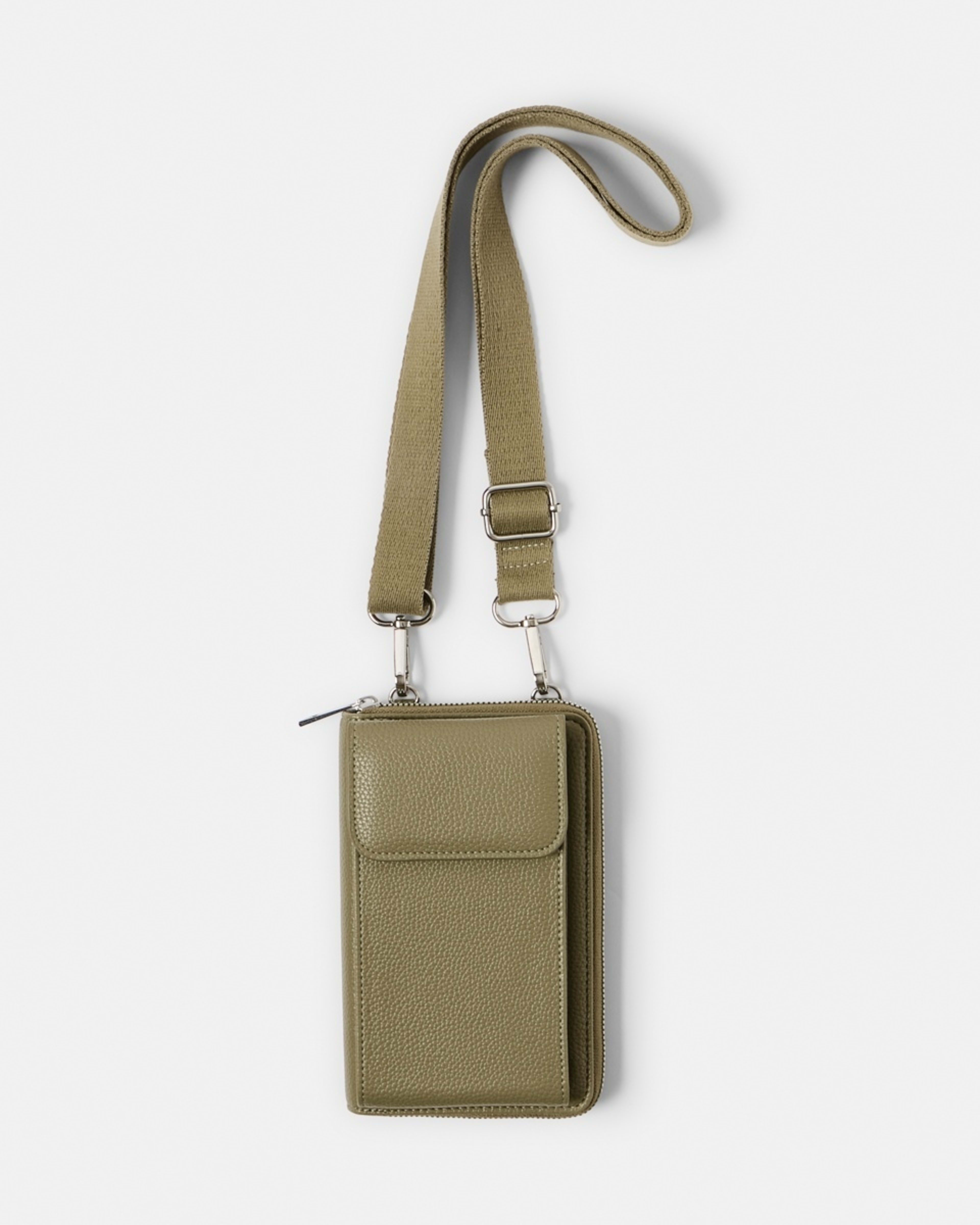 1 Sim Fabric Strap Phone Wallet SAFARI KHAKI, 1 of 4
