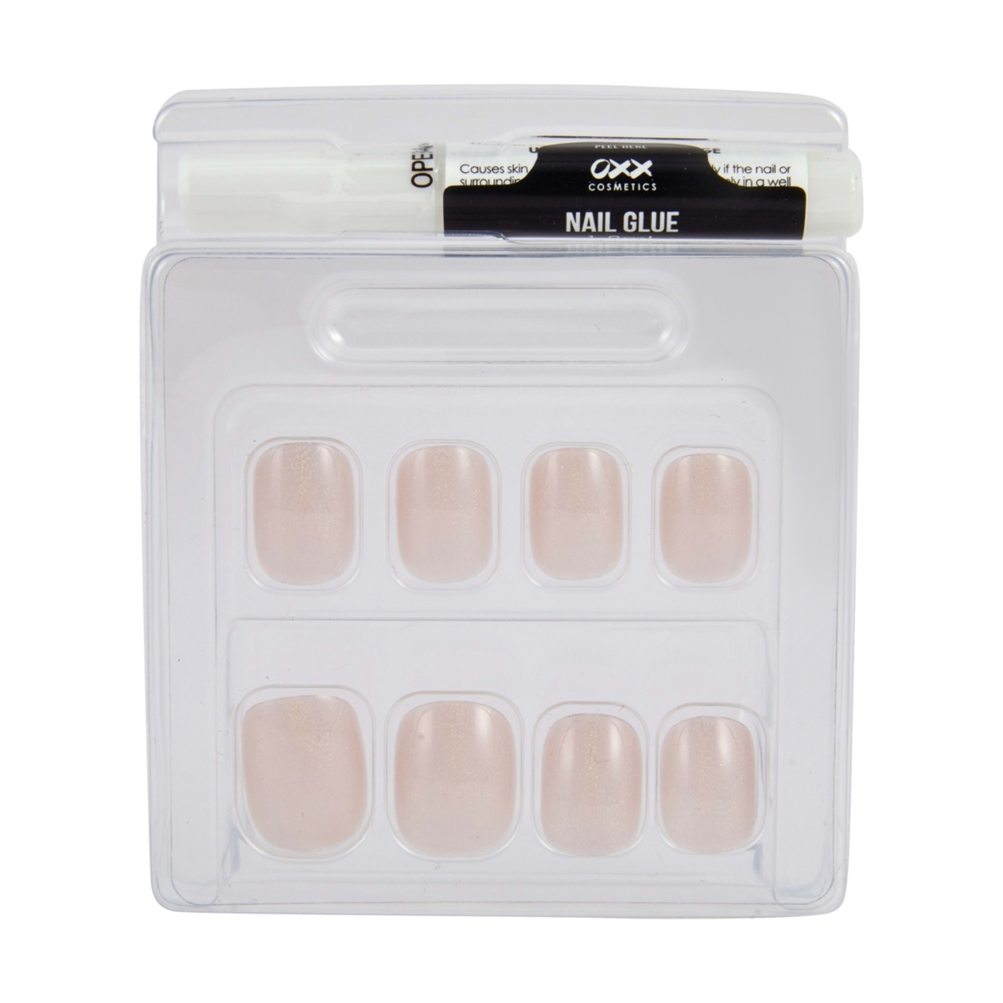 3 OXX Cosmetics 24 Pack Artificial Nails with Adhesive - Short Square Shape, Pearl Glazed, 3 of 5