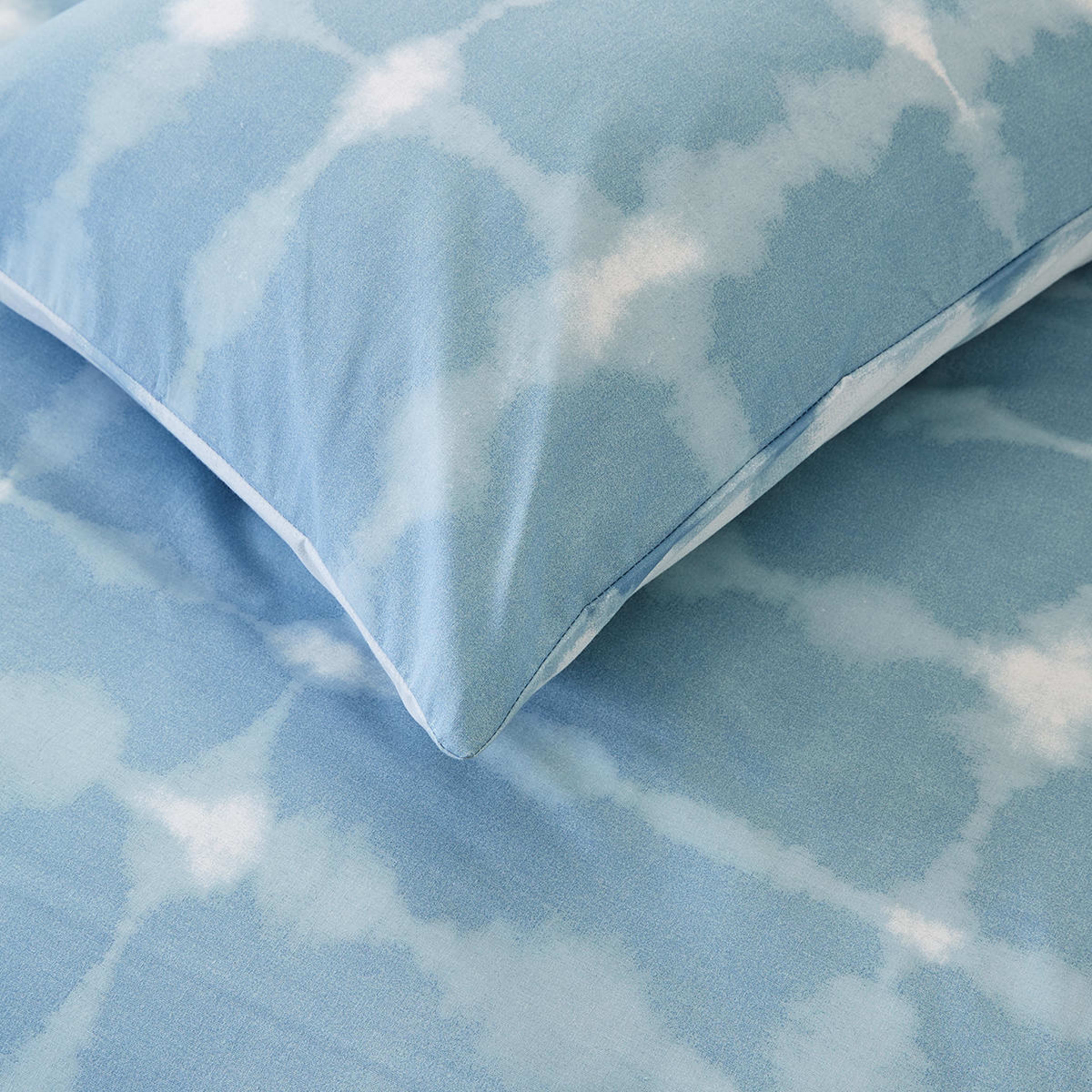 5 Kai Cotton Rich Reversible Quilt Cover Set - Double Bed, Blue, 5 of 7