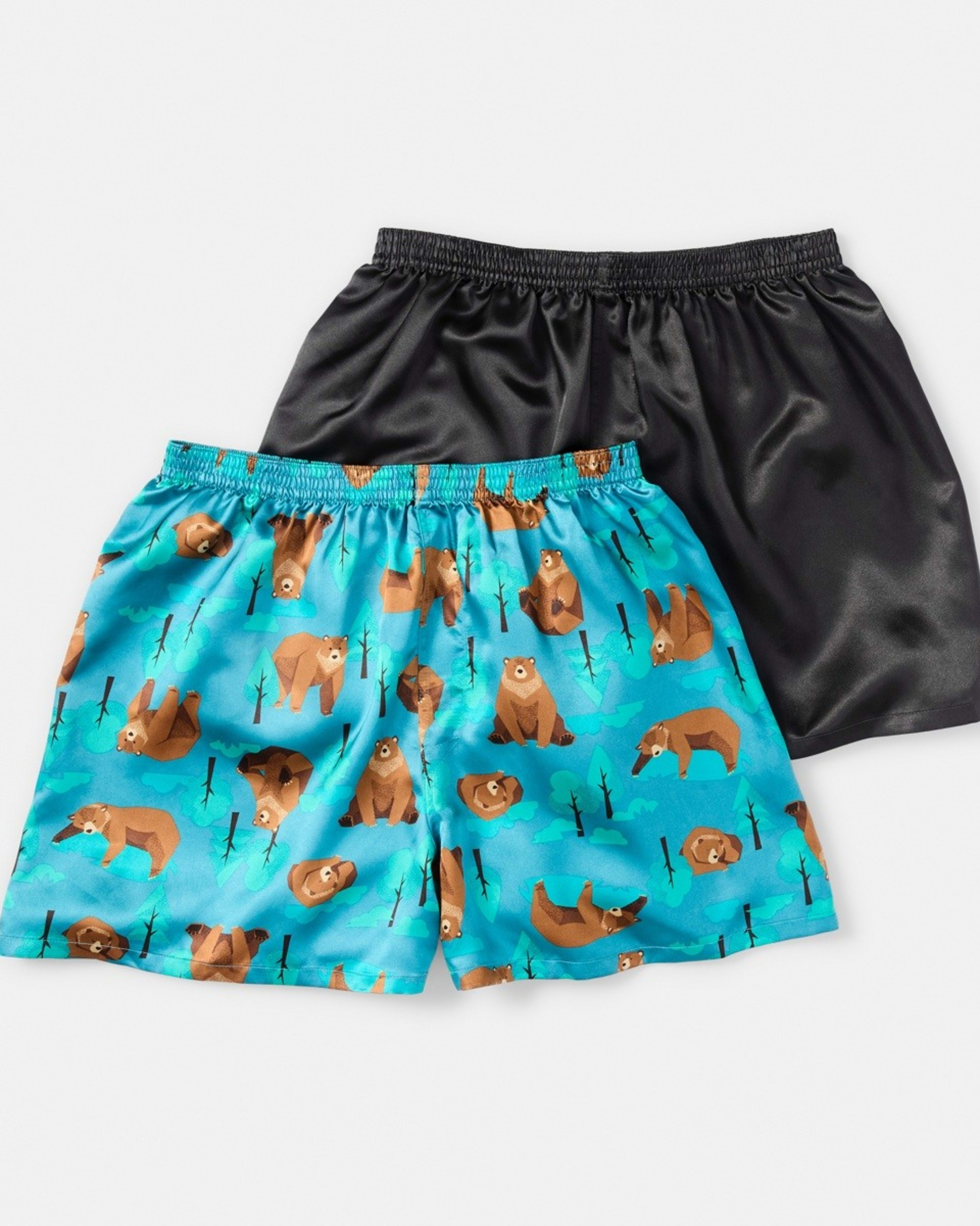 1 2 Pack Satin Boxers BEARFOREST, 1 of 6