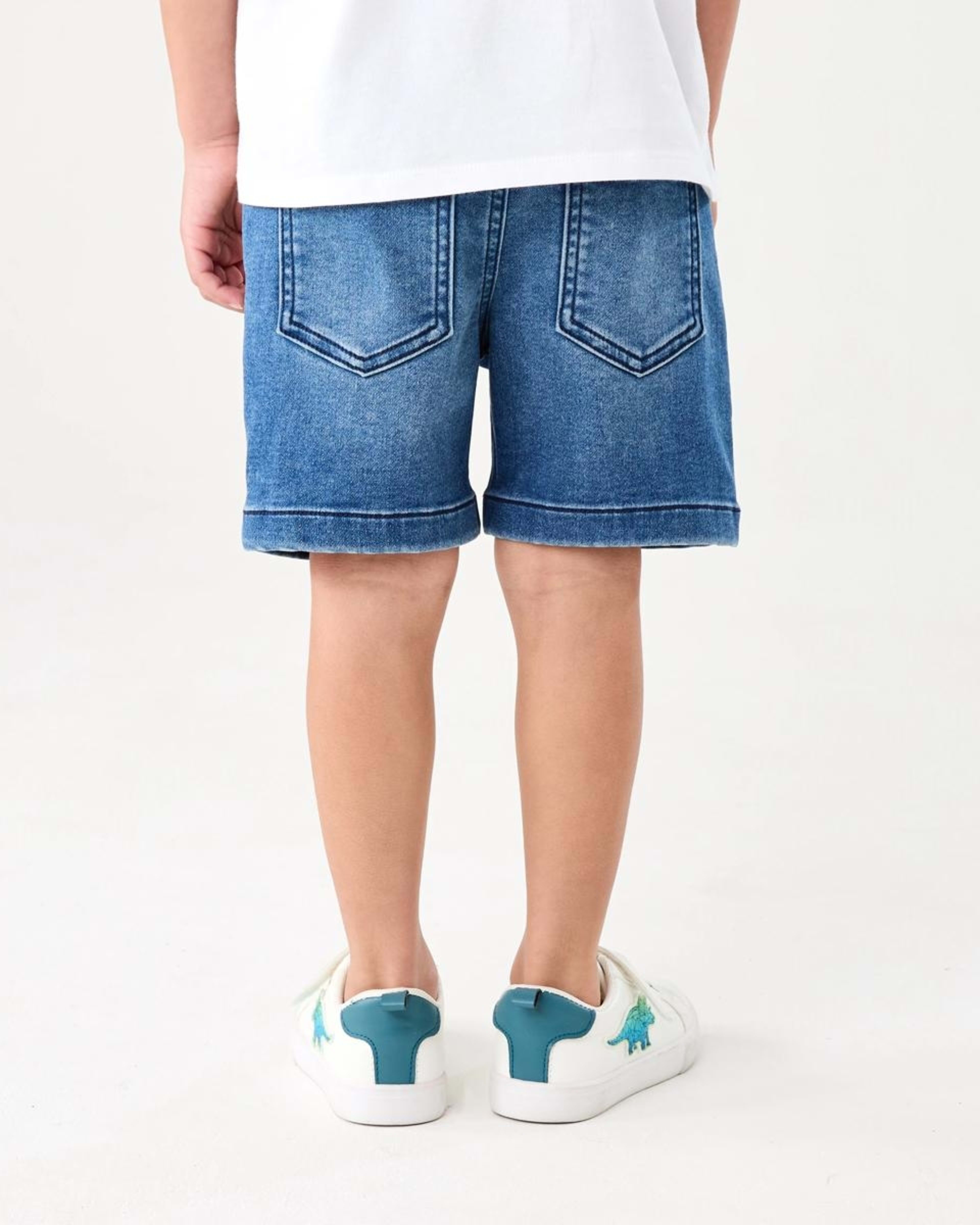 2 Knit Denim Shorts MID WASH, 2 of 6