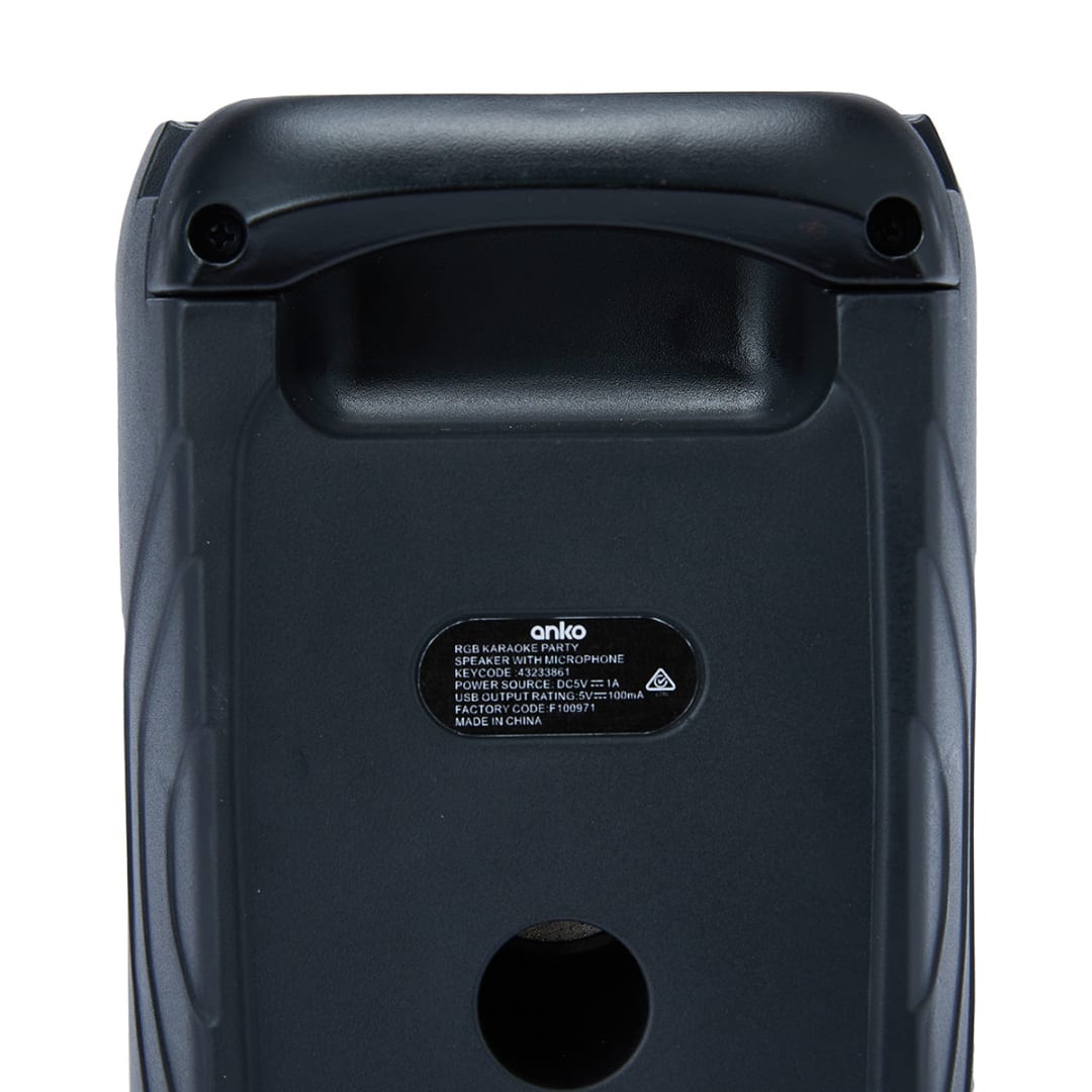 Karaoke Party Speaker with RGB and Microphone Kmart