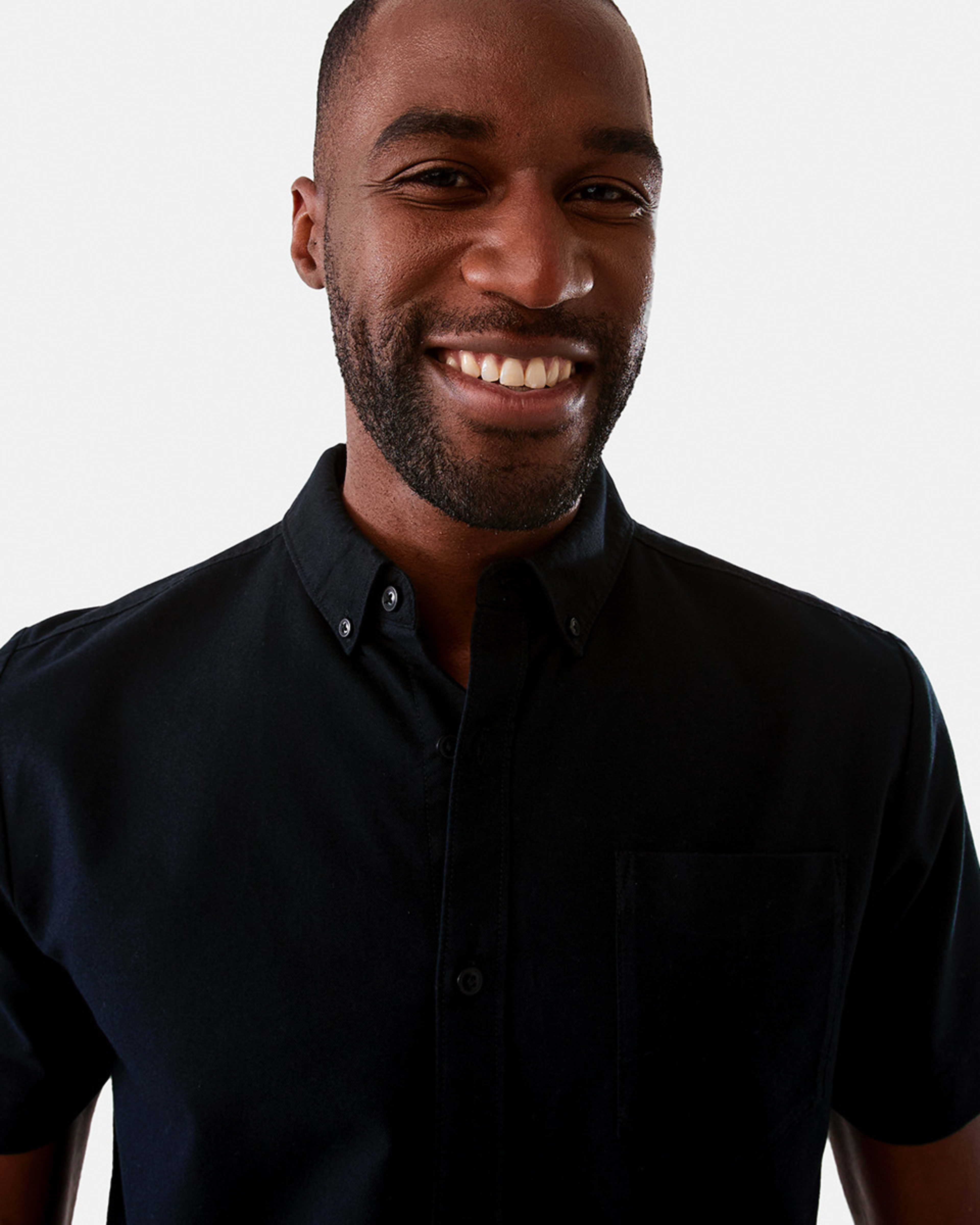 4 Short Sleeve Oxford Shirt Black, 4 of 7