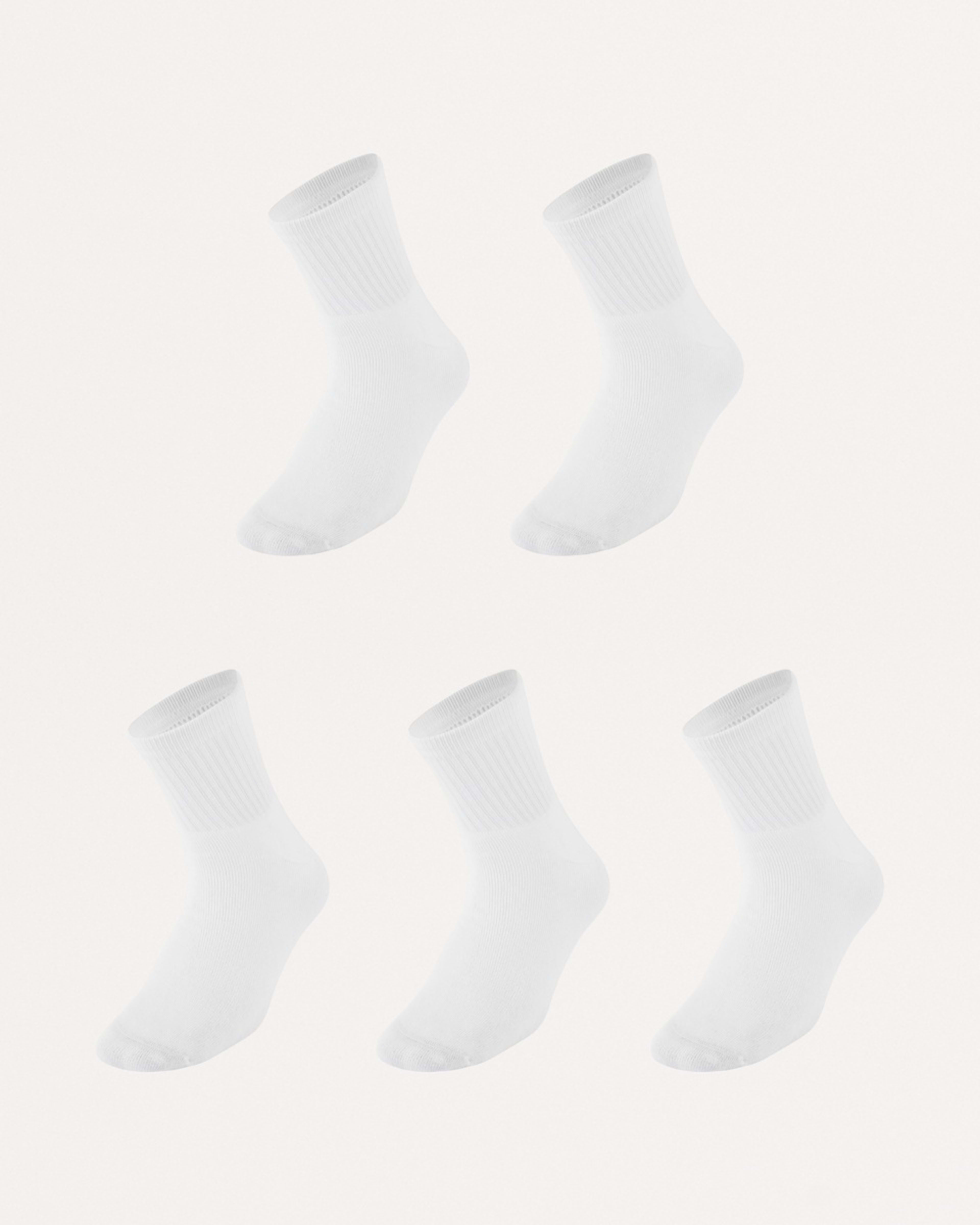 1 5 Pack Quarter Crew Sport Socks WHITE, 1 of 3