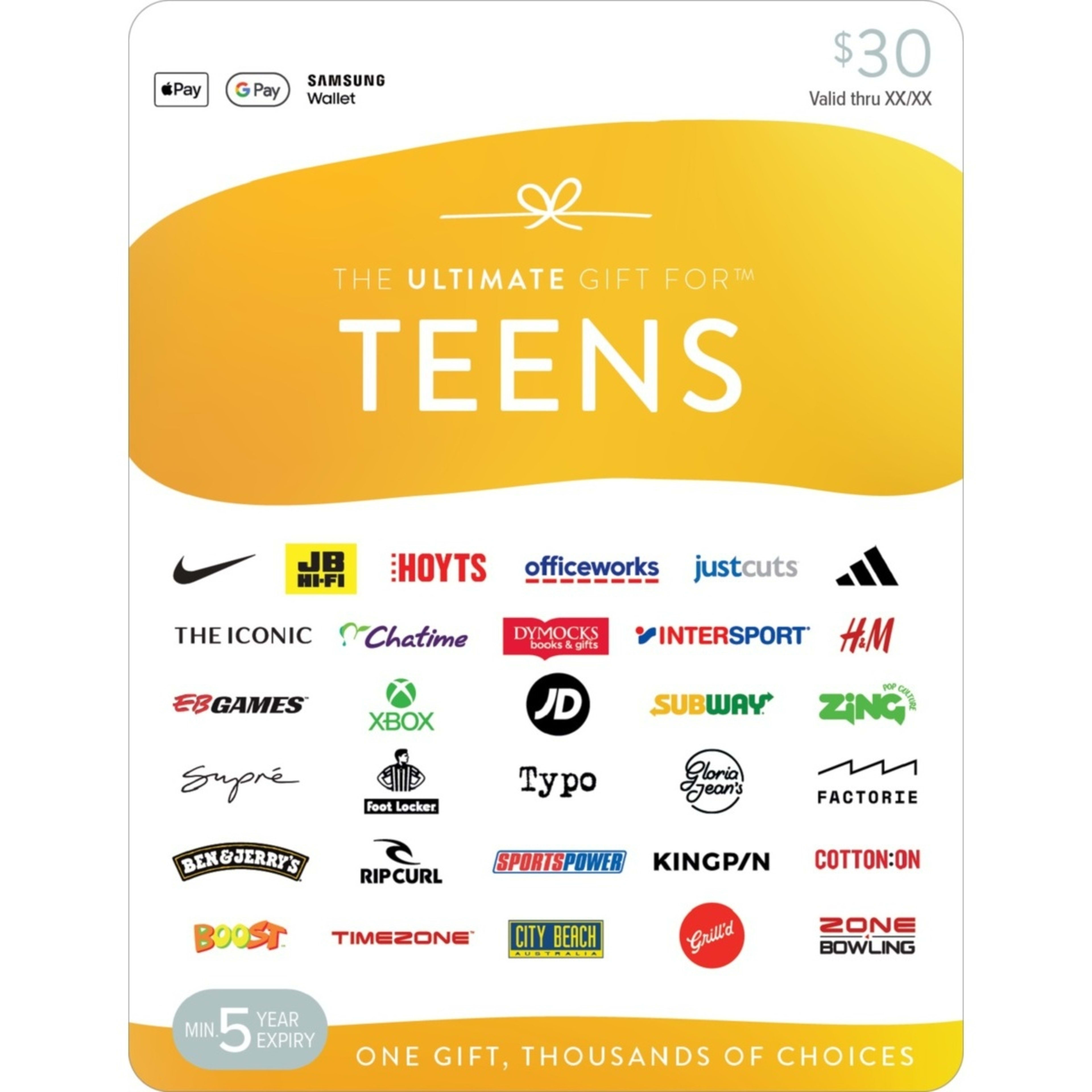 1 The Ultimate Gift for Teens $30 Gift Card