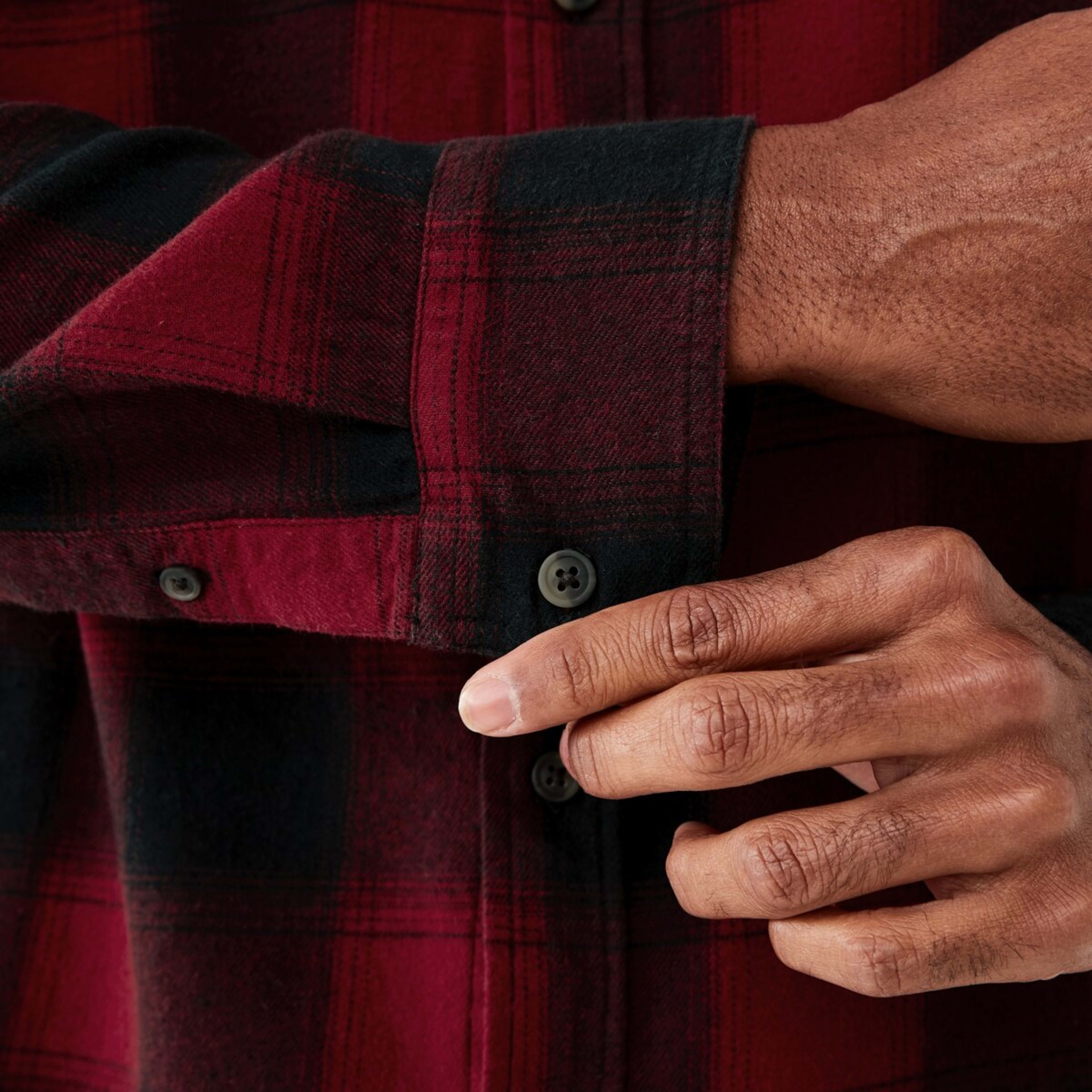 7 Long Sleeve Buffalo Check Shirt Bronco Check Rosewood Red, 7 of 7