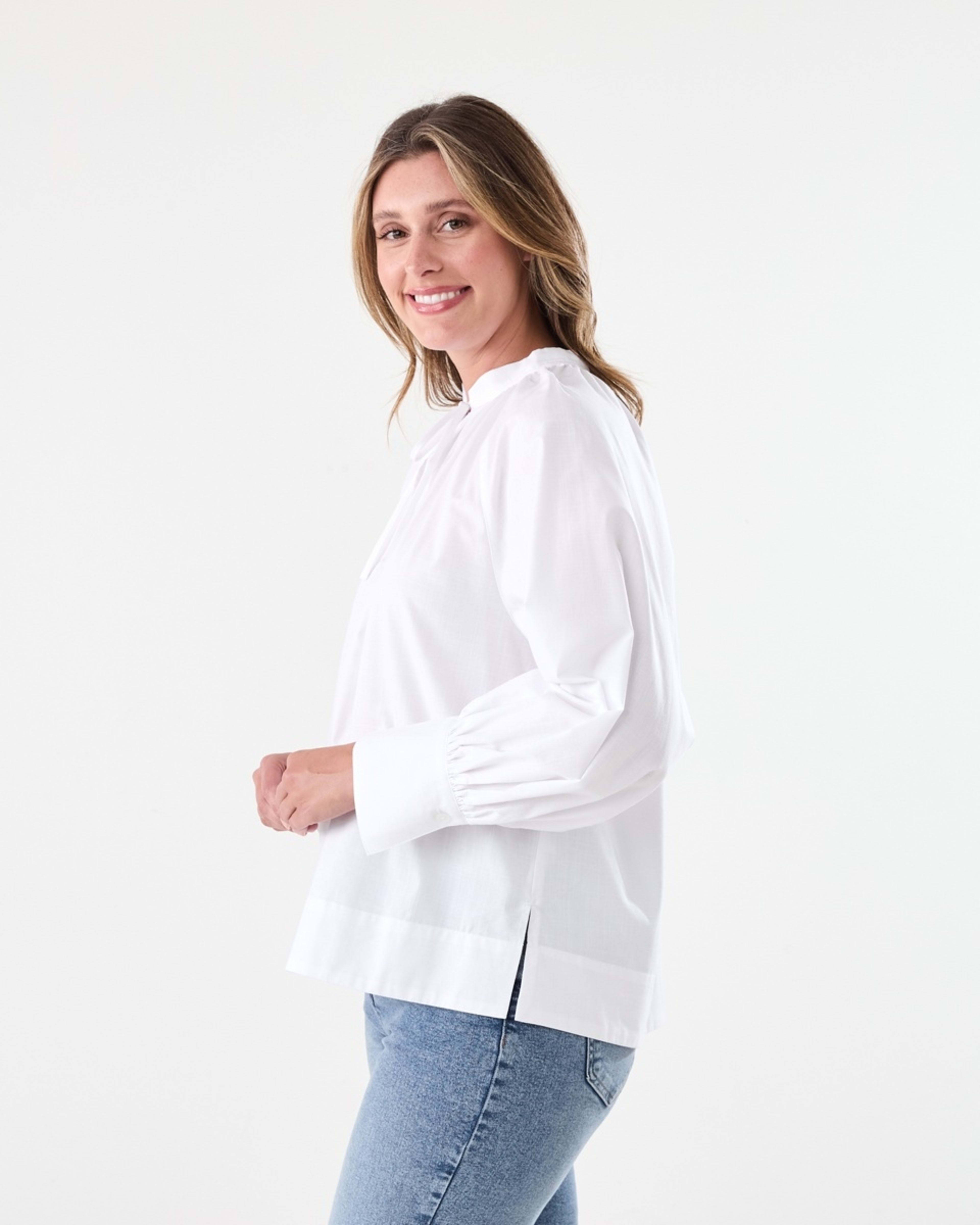 2 Long Sleeve Poet Blouse White, 2 of 6