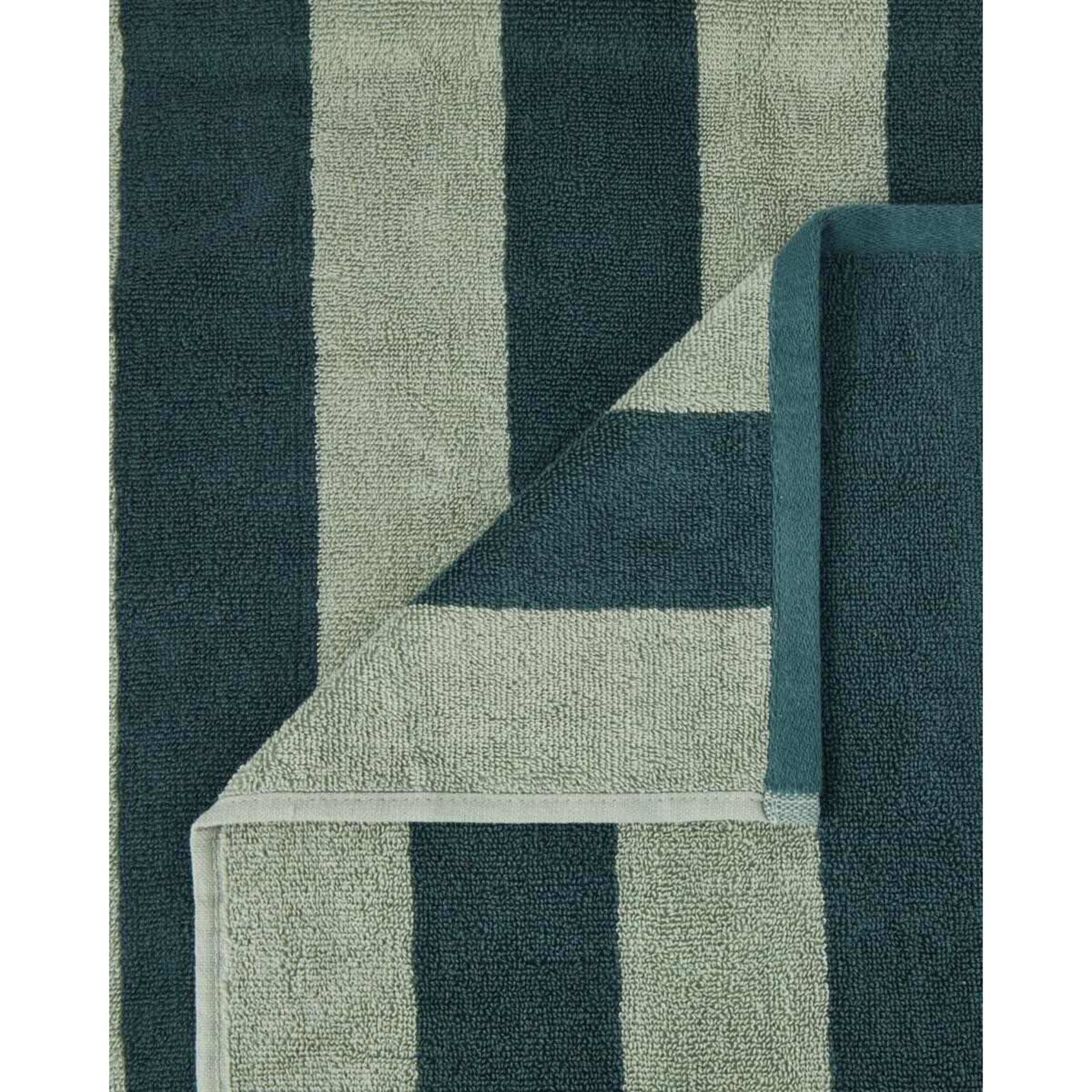 2 Stripe Cotton Bath Towel - Green, 2 of 5