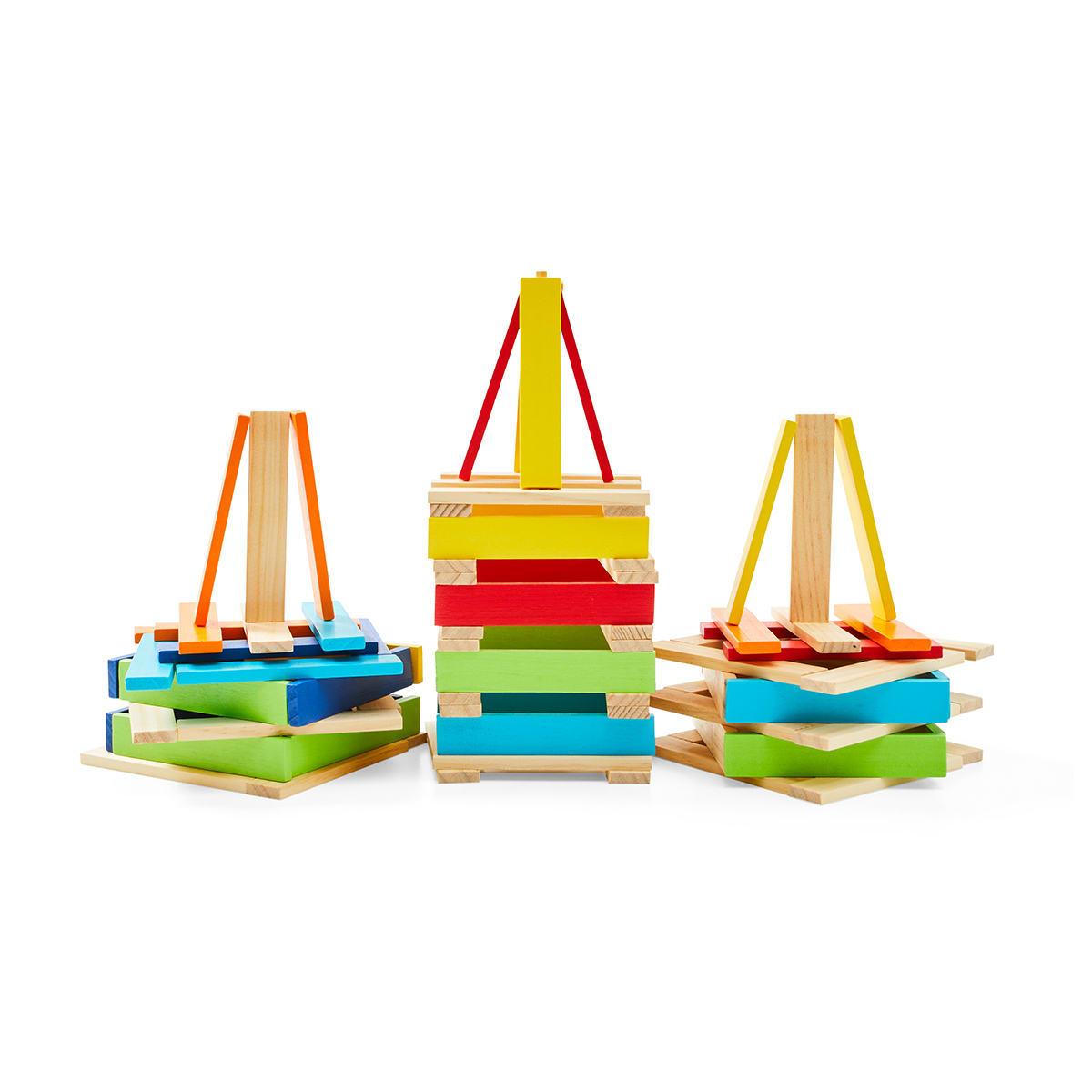 100 Piece Wooden Stack Blocks Playset Kmart