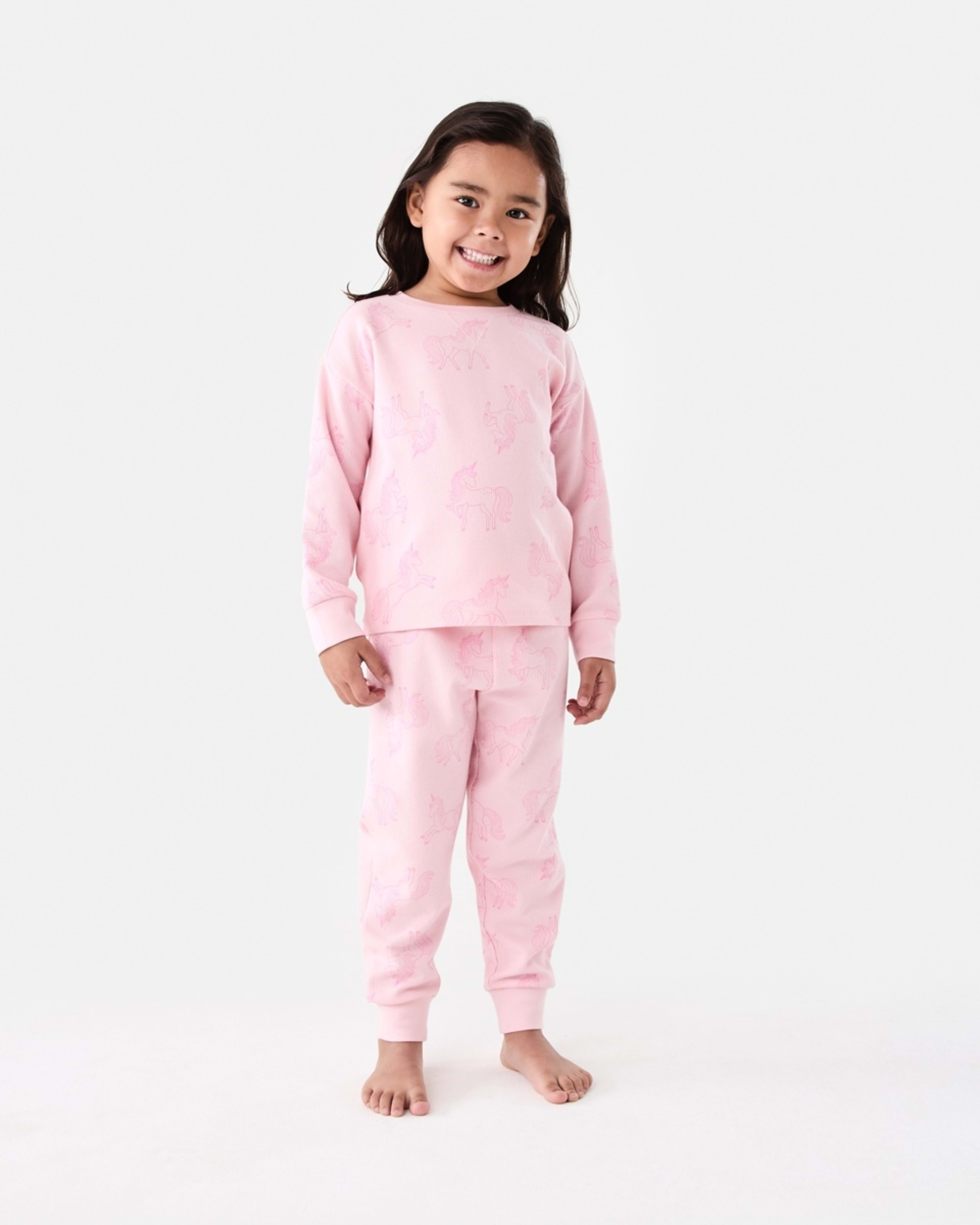 1 Waffle Pyjama Set Pnk Unicon