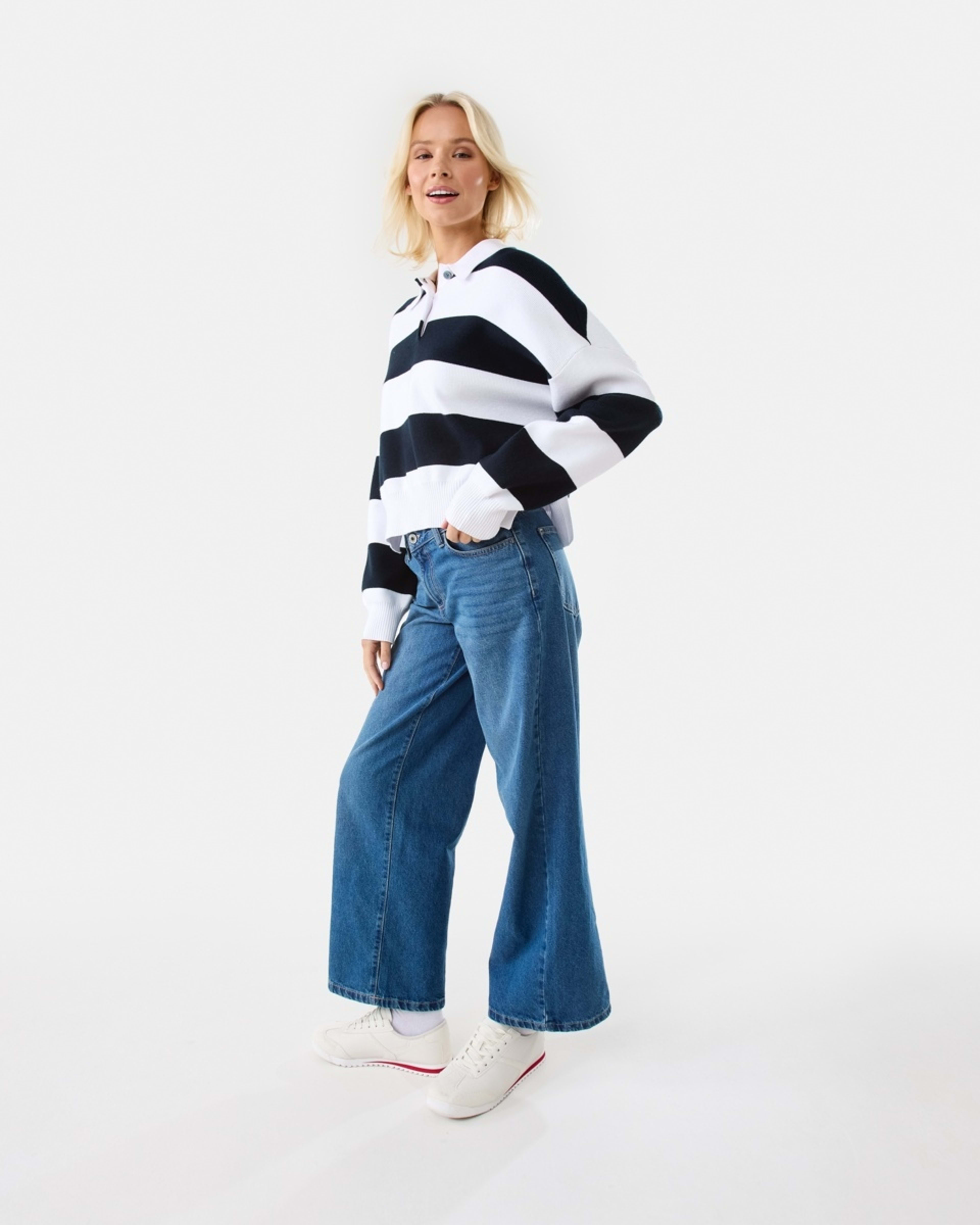 3 Polo Stripe Jumper Navy Strp, 3 of 7