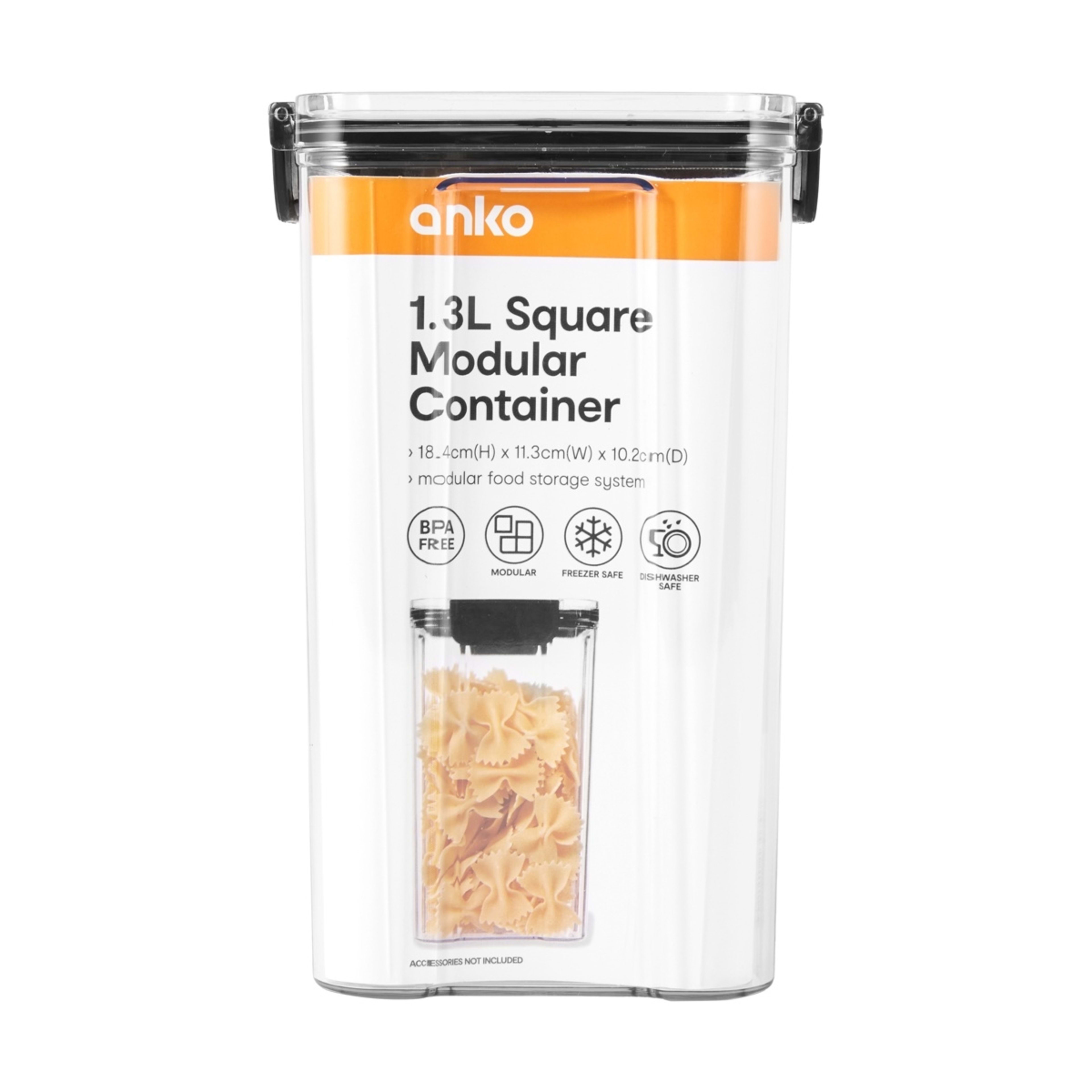 4 1.3L Square Modular Container, 4 of 4