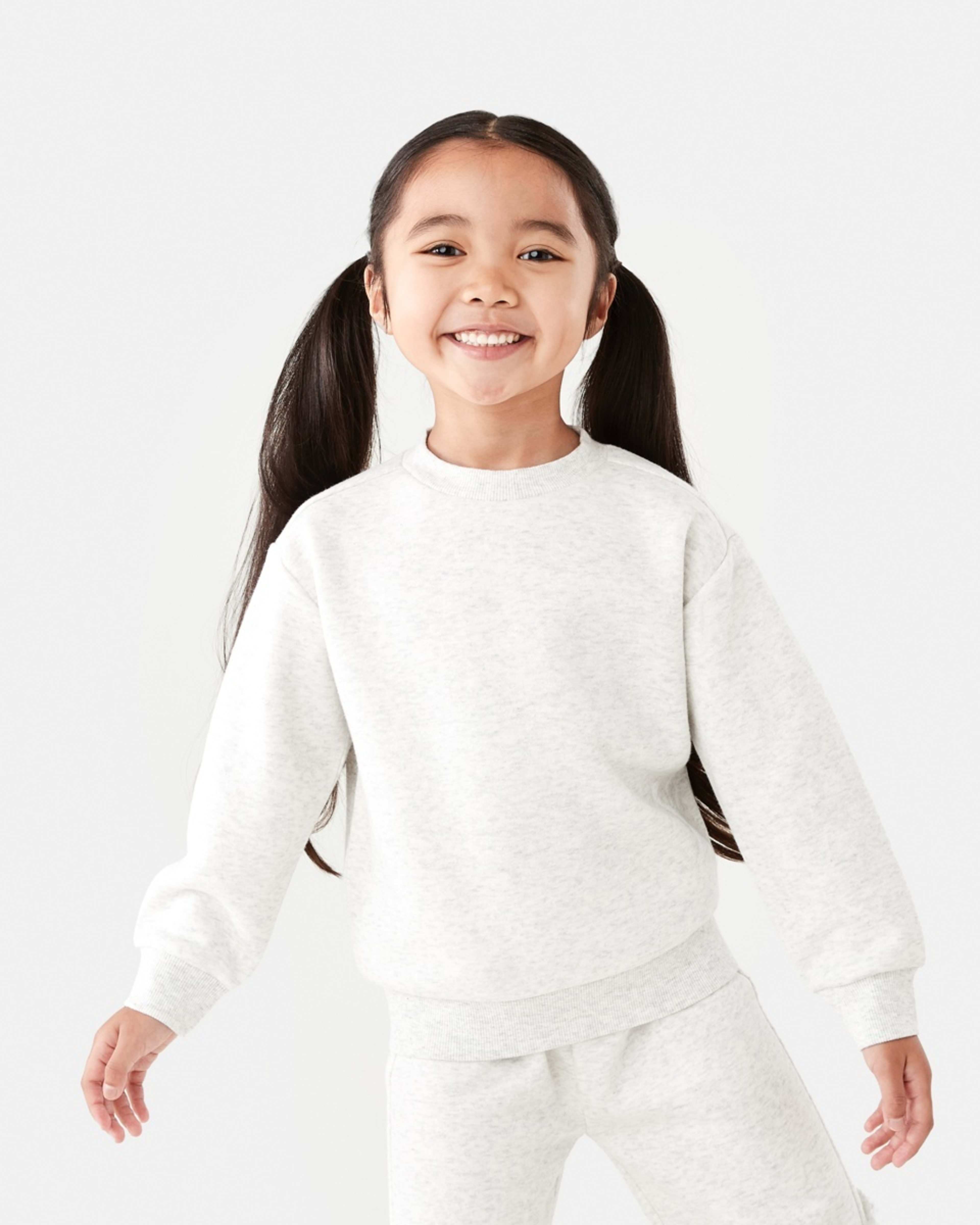 1 Crew Neck Sweater Wht Marle