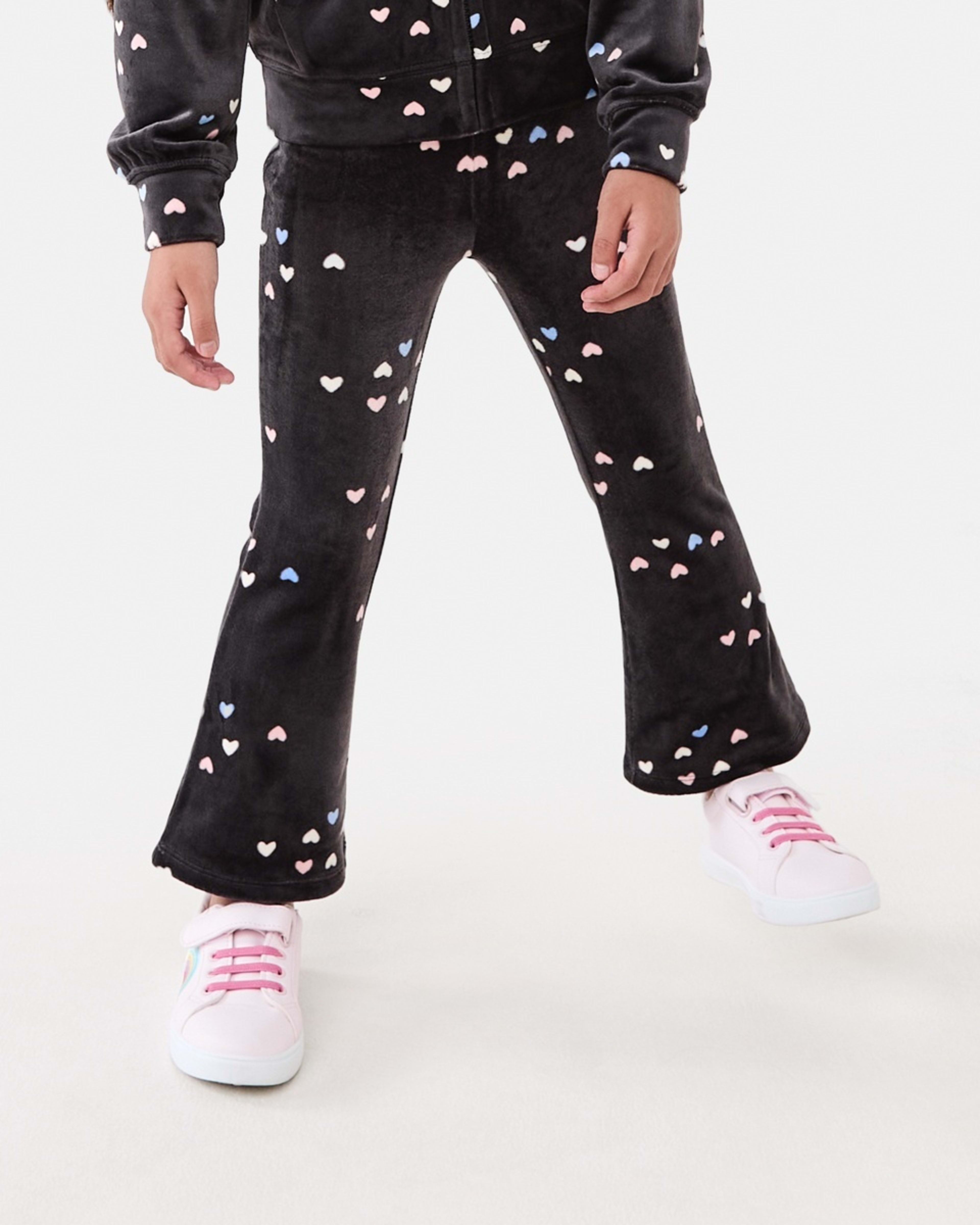1 Velour Flare Leggings Hearts, 1 of 7