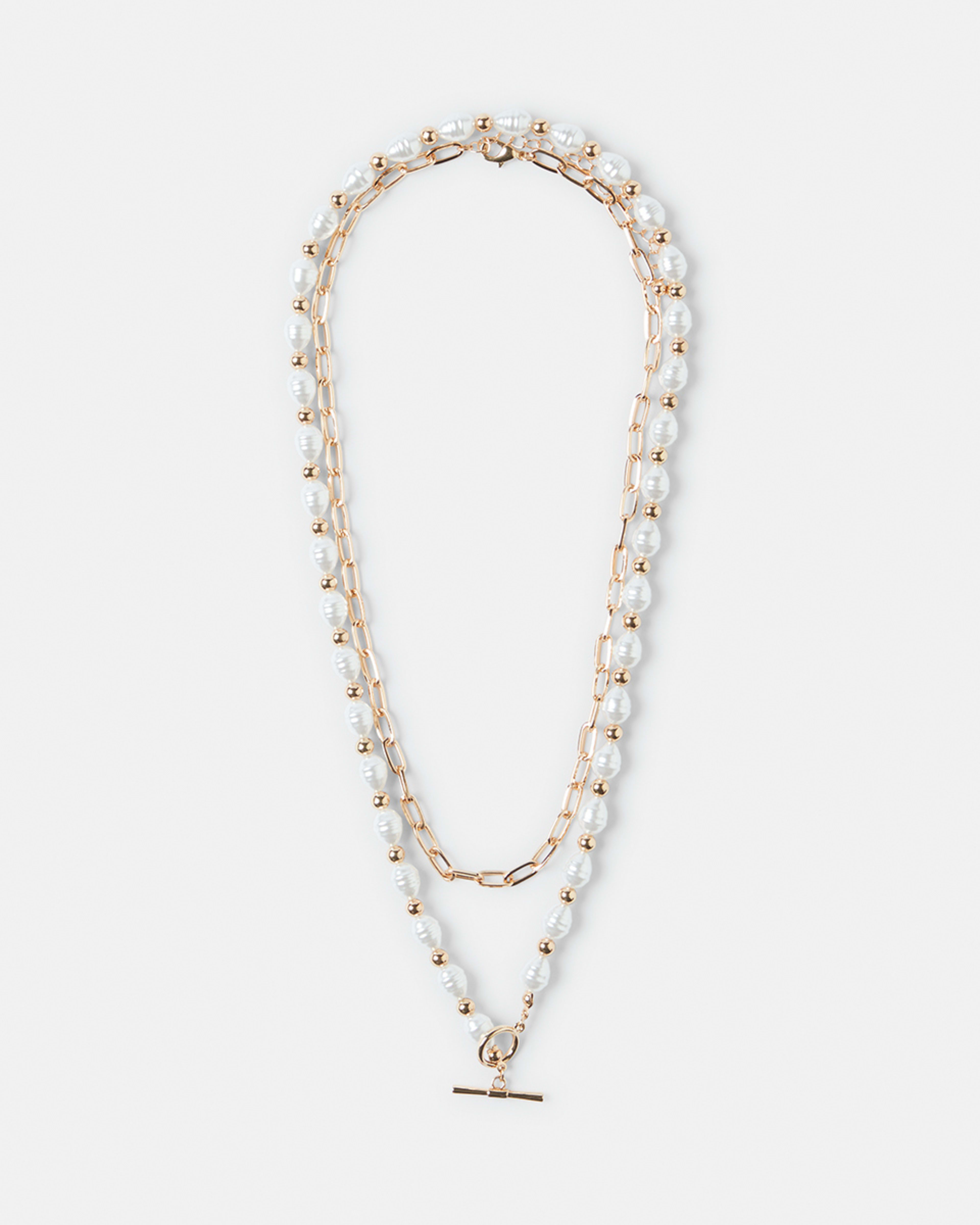 T and O Faux Pearl Necklace - Gold Tone - Kmart
