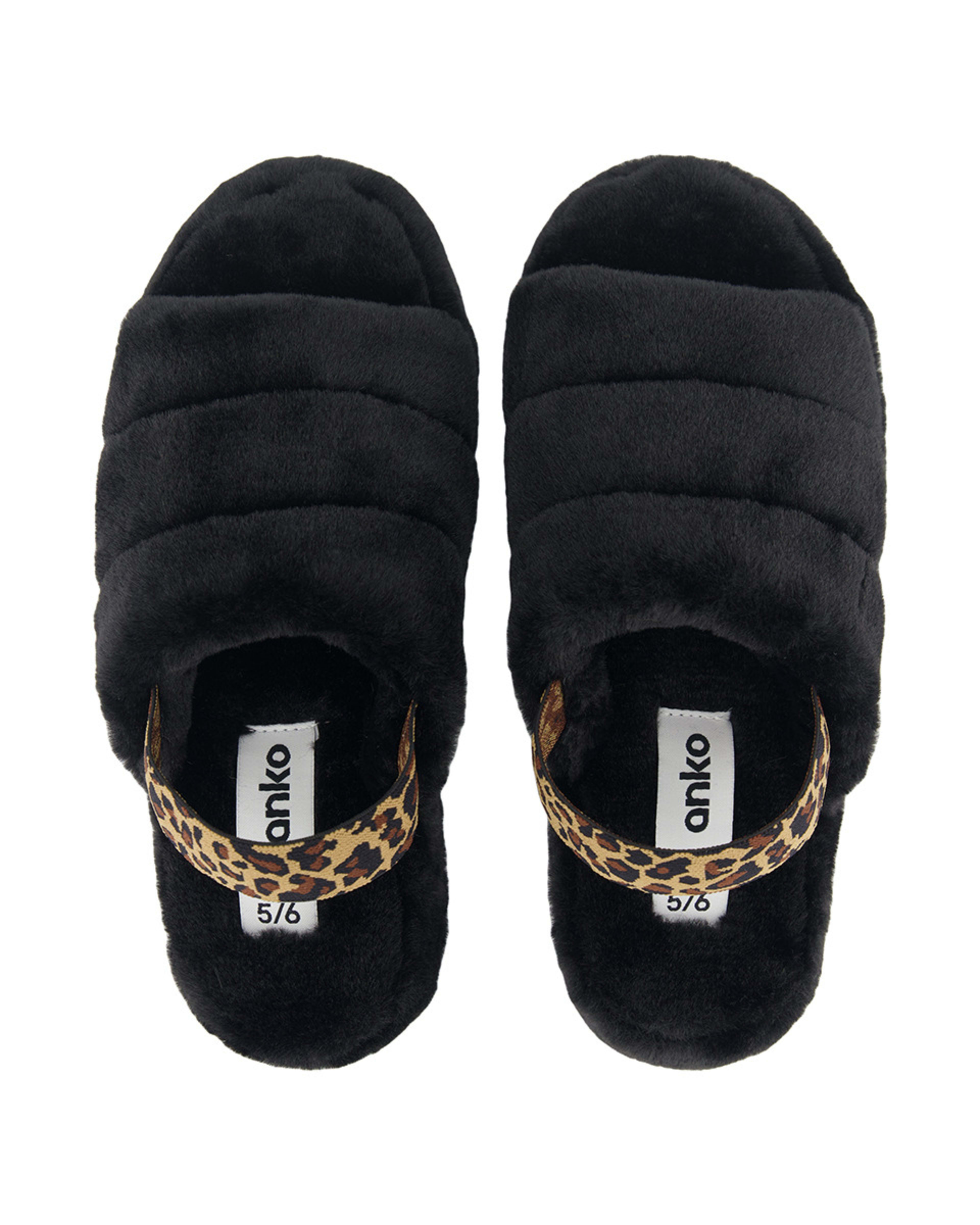 Furry Footbed Slippers Kmart