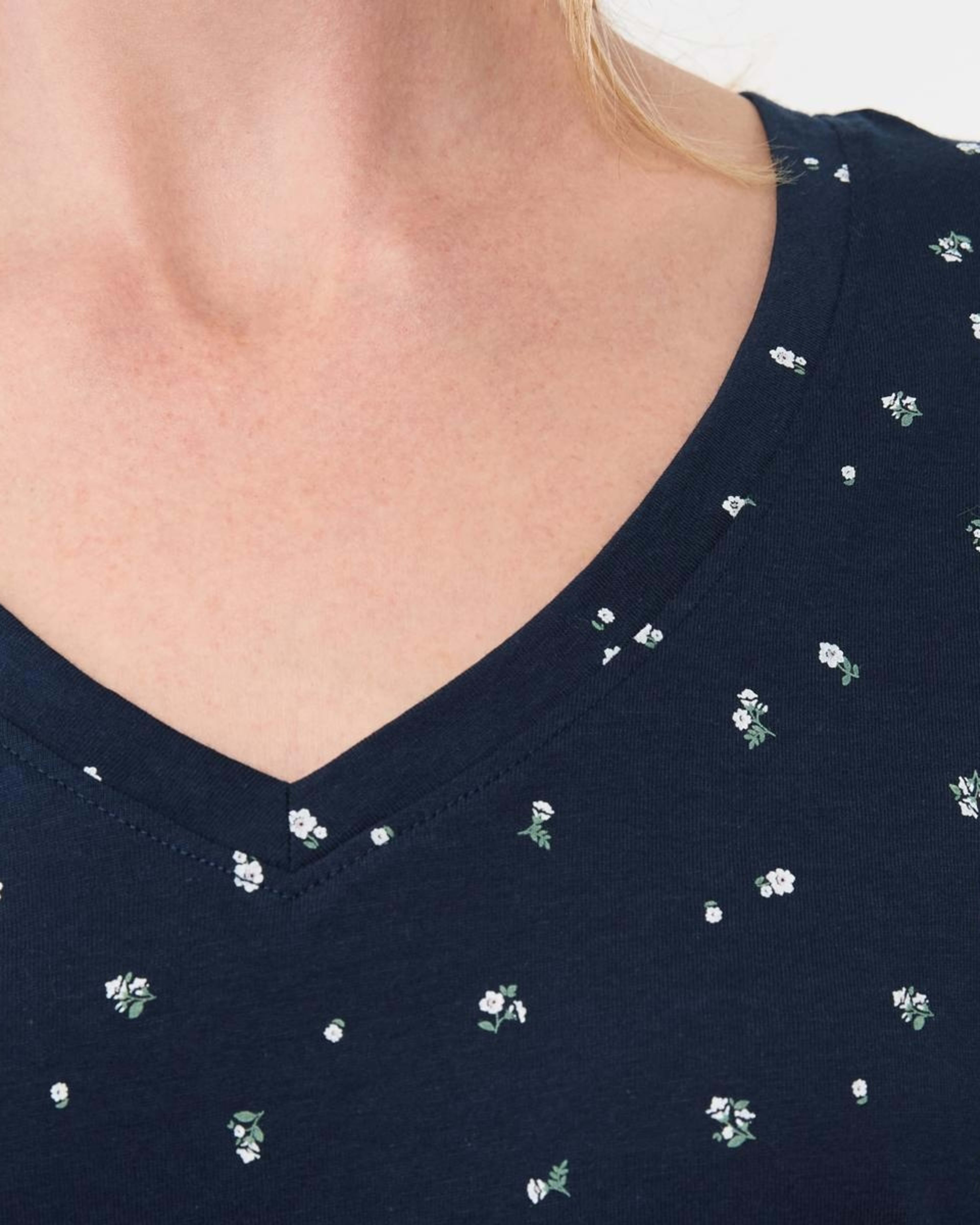 5 Short Sleeve V-Neck Nightie DITSY NAVY BLAZER, 5 of 5