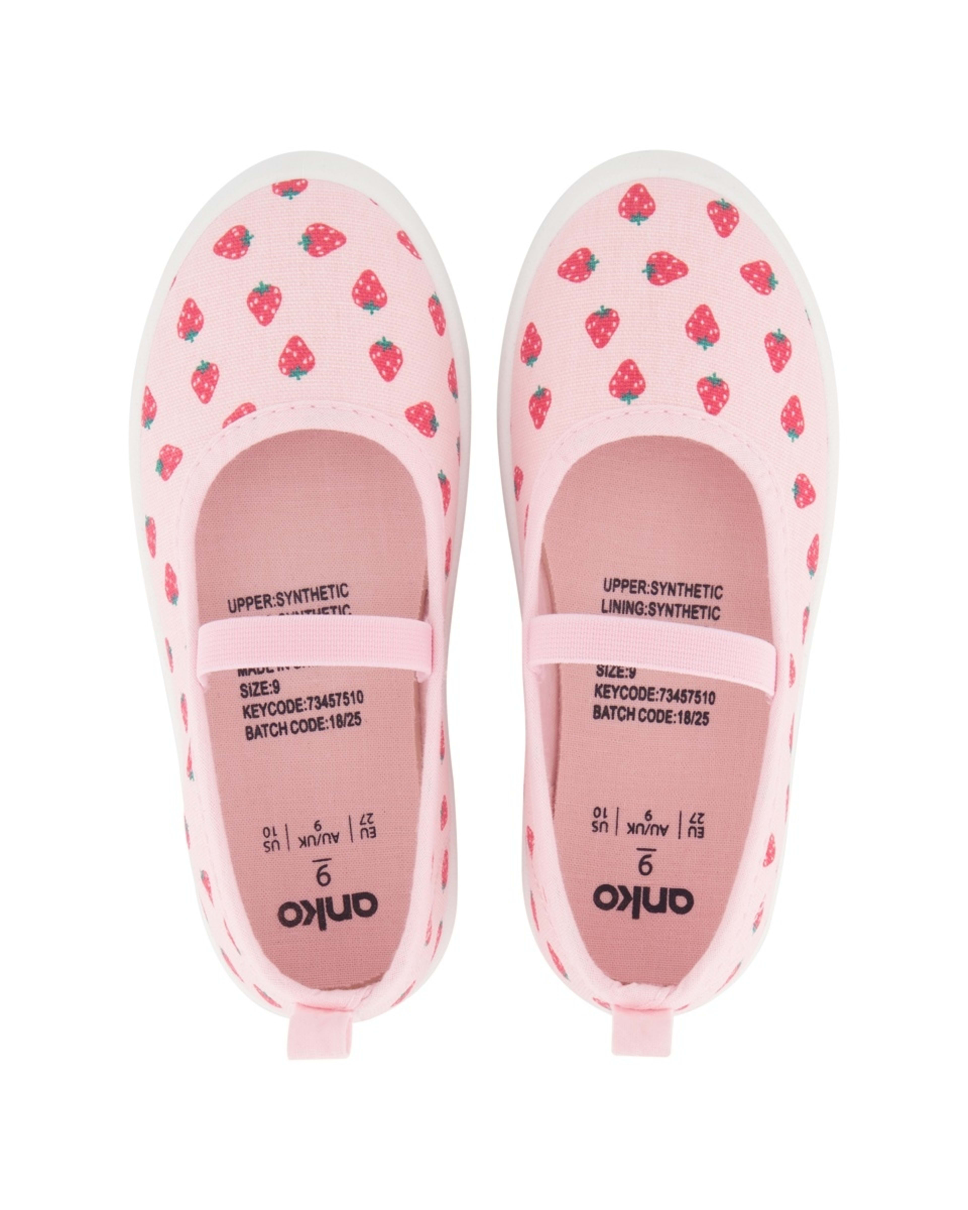 2 Junior Print Canvas Shoes STRAWBERRY PINK, 2 of 5