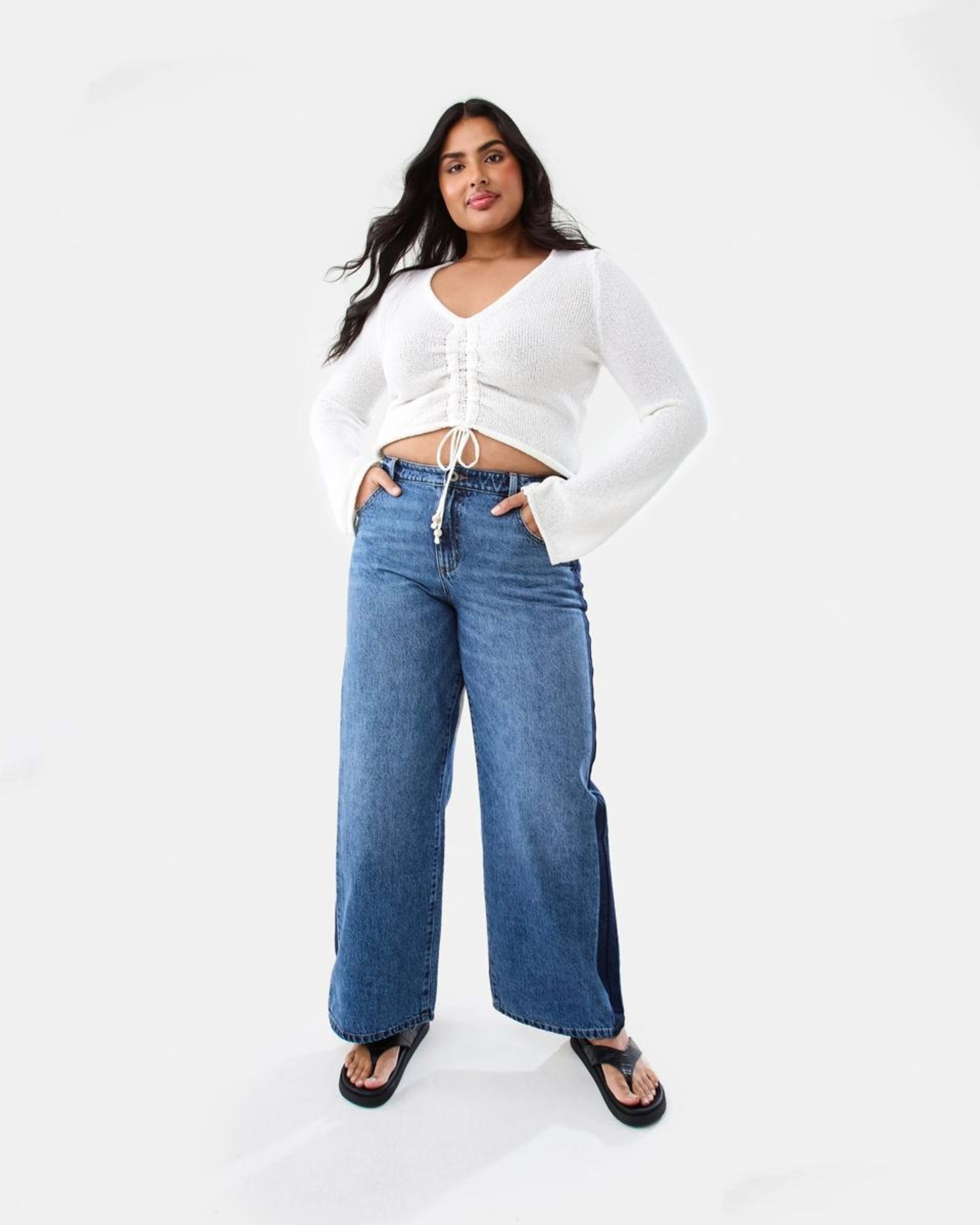 4 Ruched Long Sleeve Jumper WHITE, 4 of 10