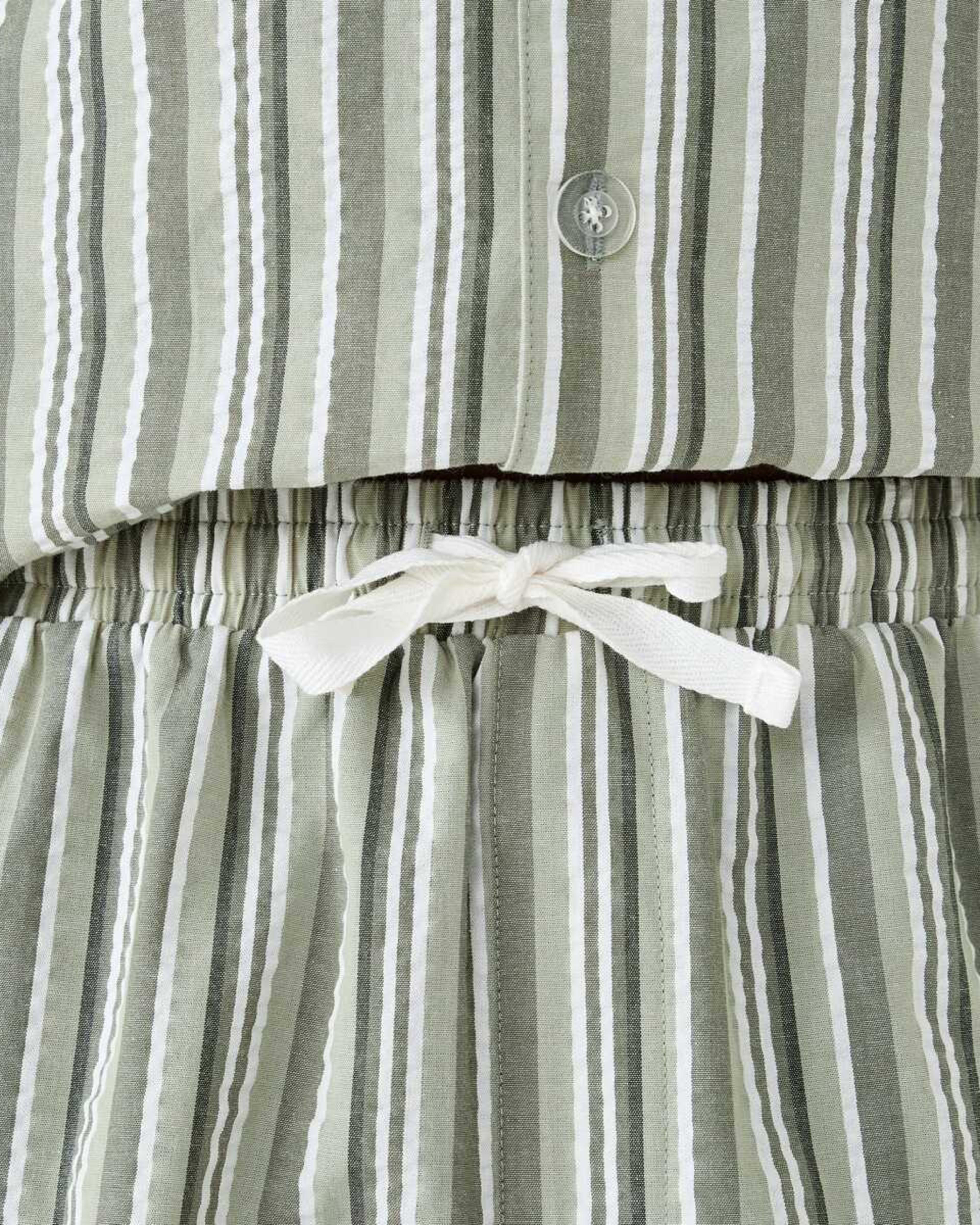 7 Short Sleeve Button Through Pyjama Set CANAL STRIPE, 7 of 8