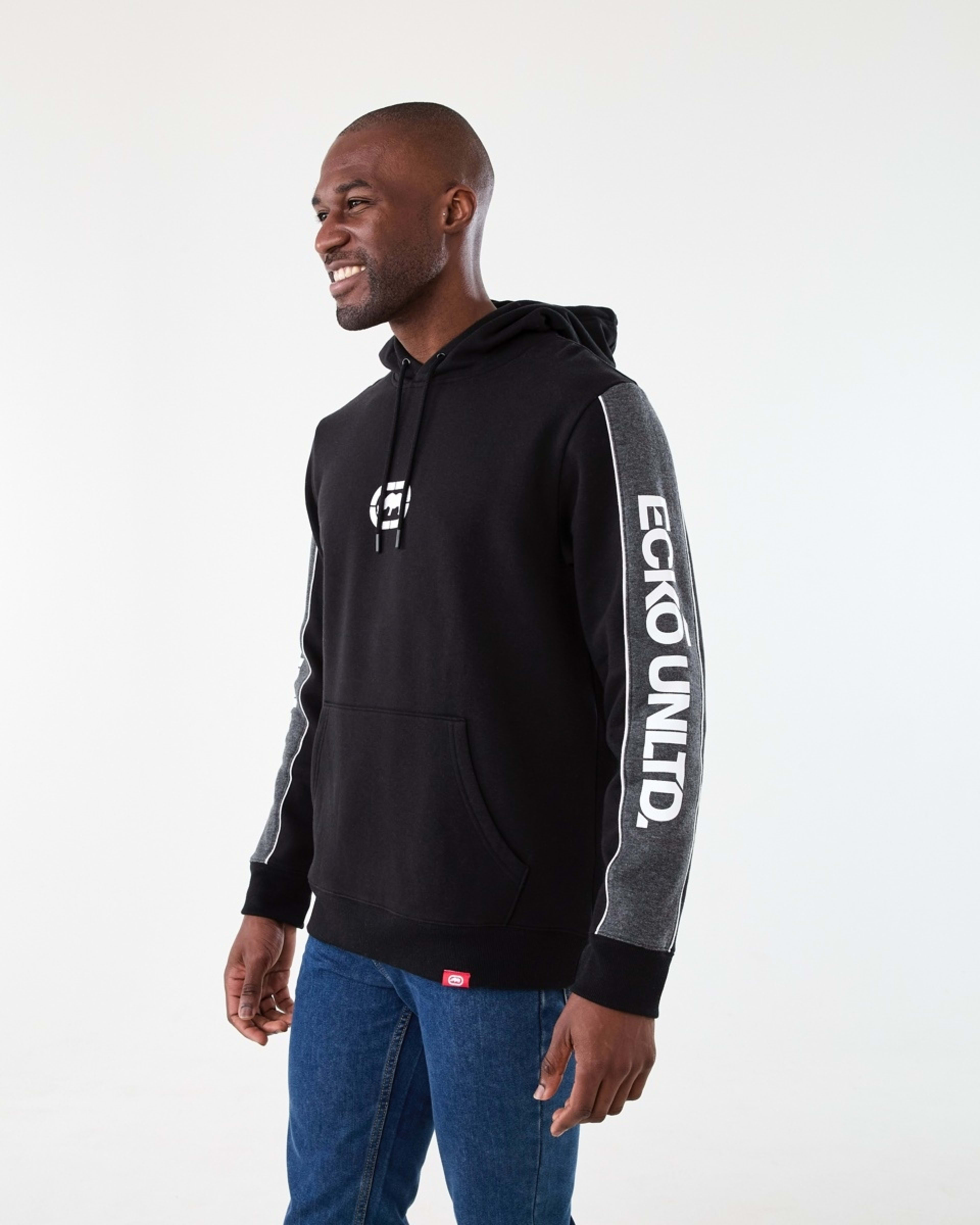 2 Ecko License Panelled Hoodie Black, 2 of 8