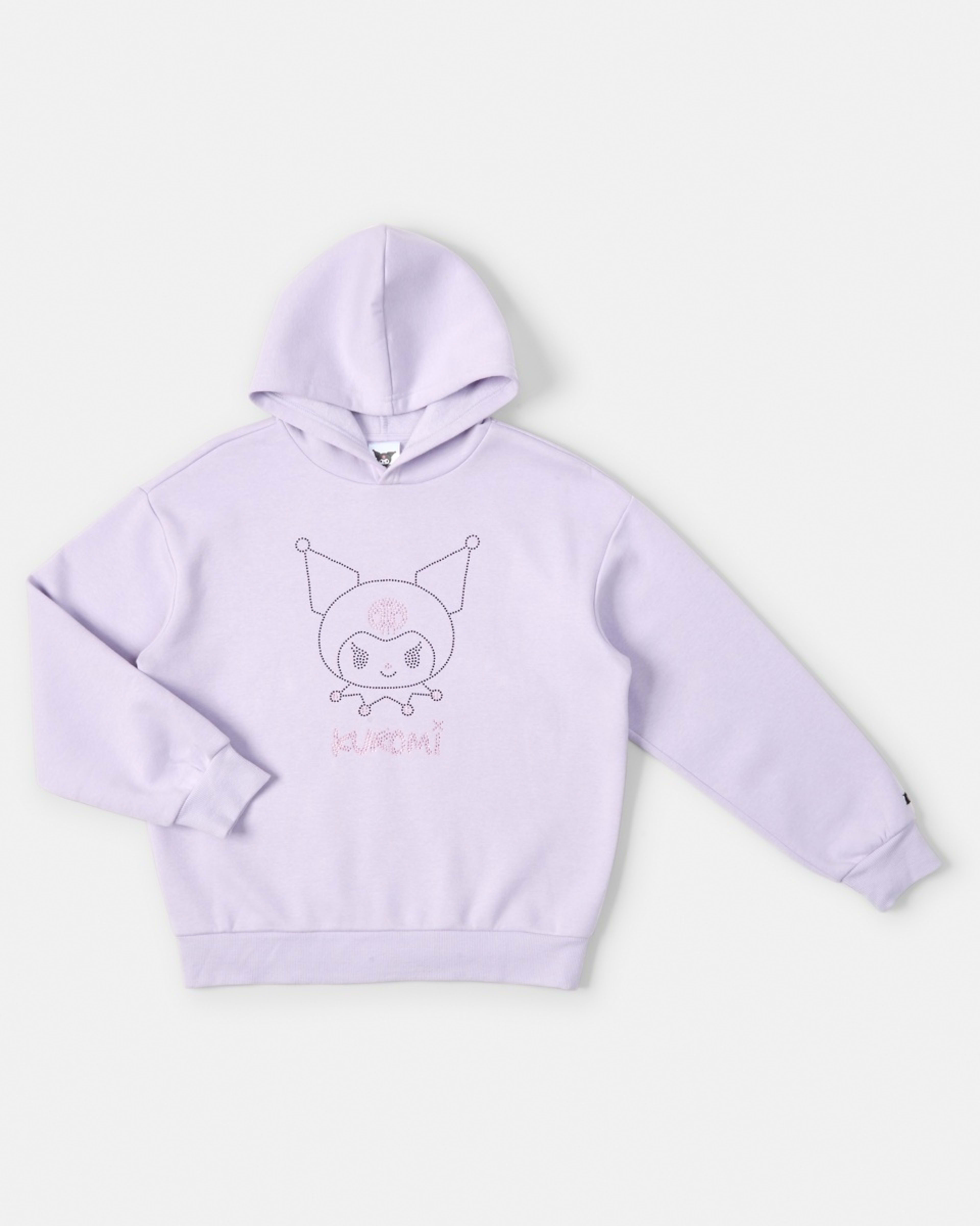 7 Kuromi License Oversized Hoodie Kuromi Two Tone Head With Pink Skull, 7 of 8