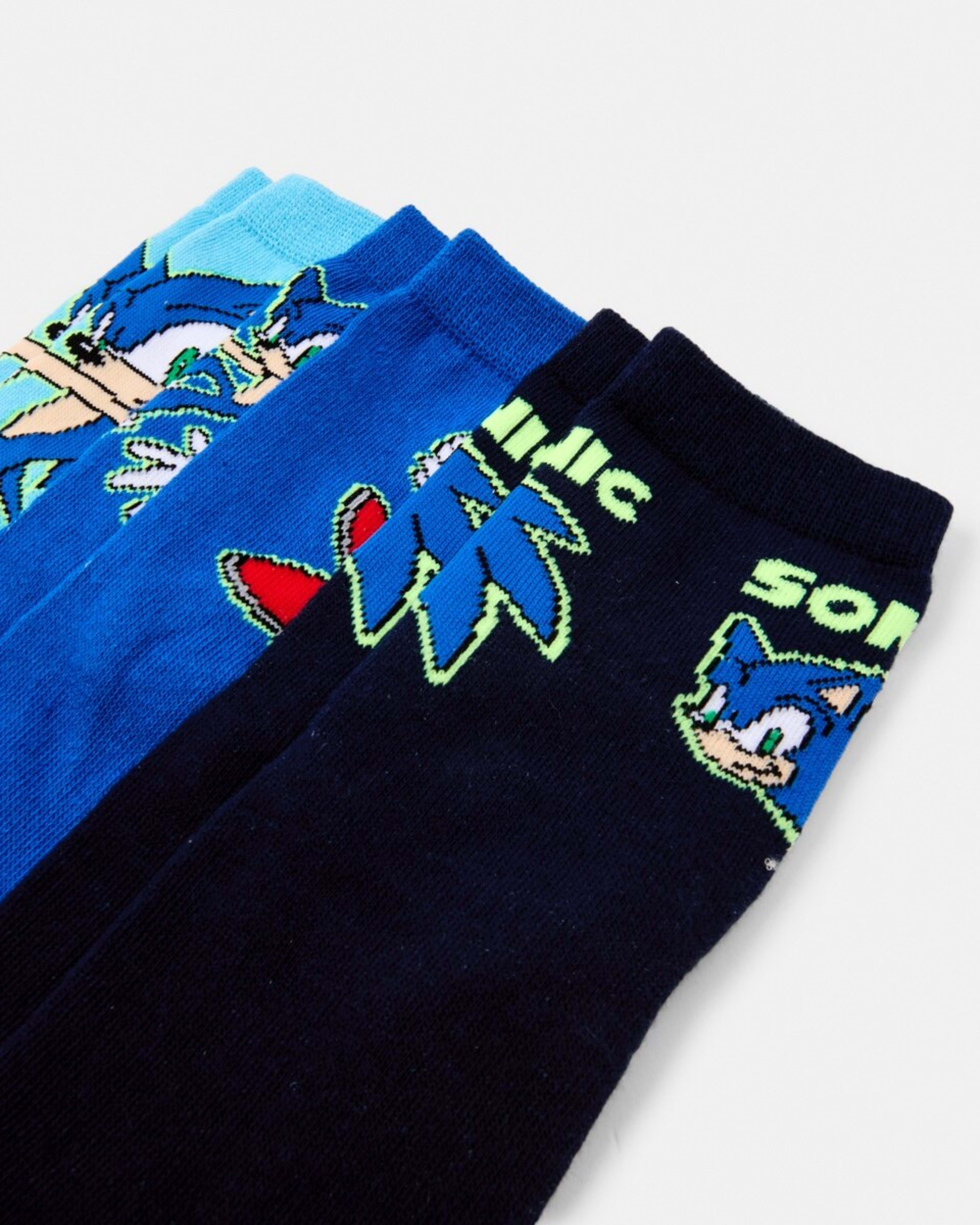 2 3 Pack Sonic The Hedgehog License Crew Socks Sonic, 2 of 3