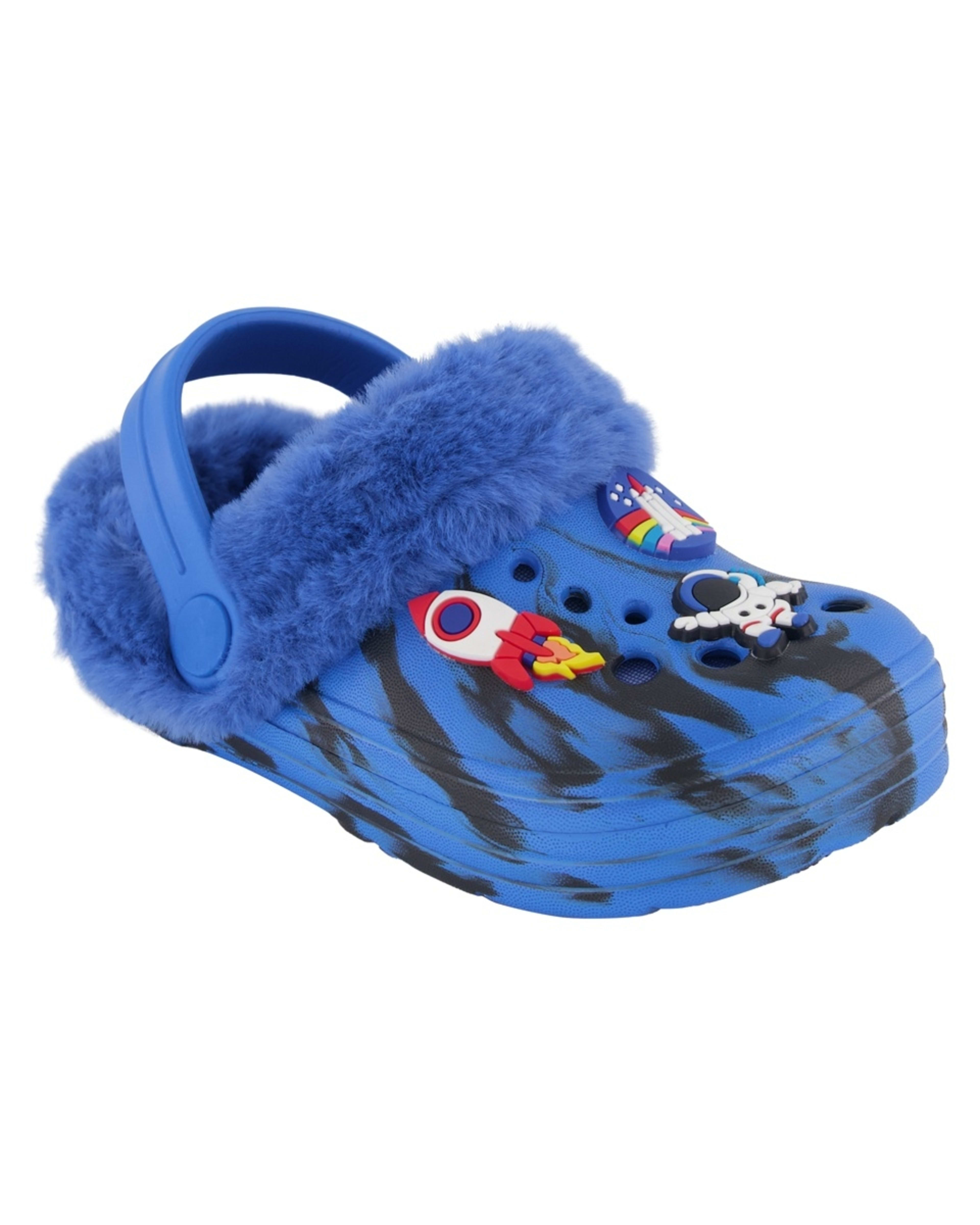 1 Junior Faux Fur Lined Clogs Marbleblue, 1 of 4
