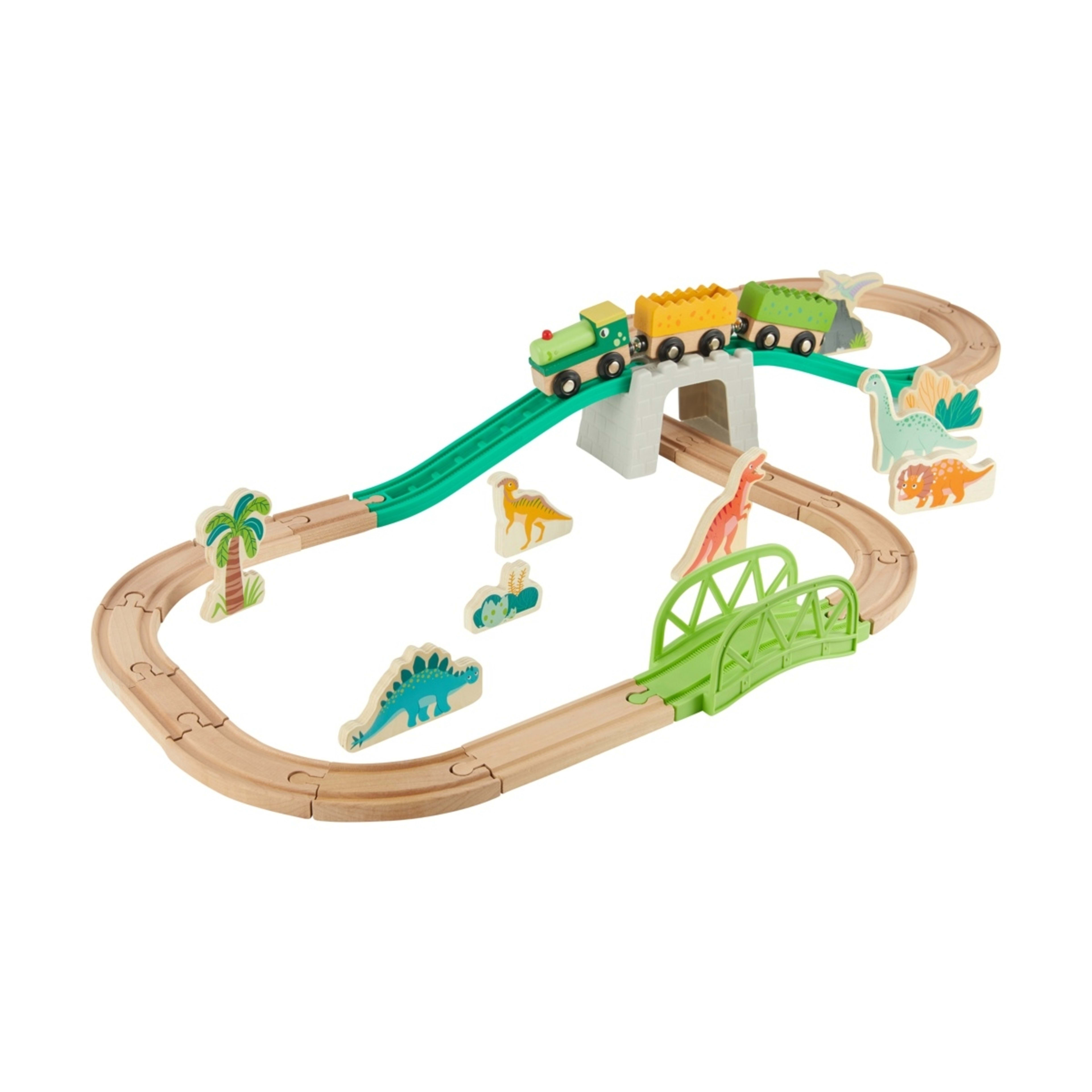 3 38 Piece Wooden Dino Train Set, 3 of 10