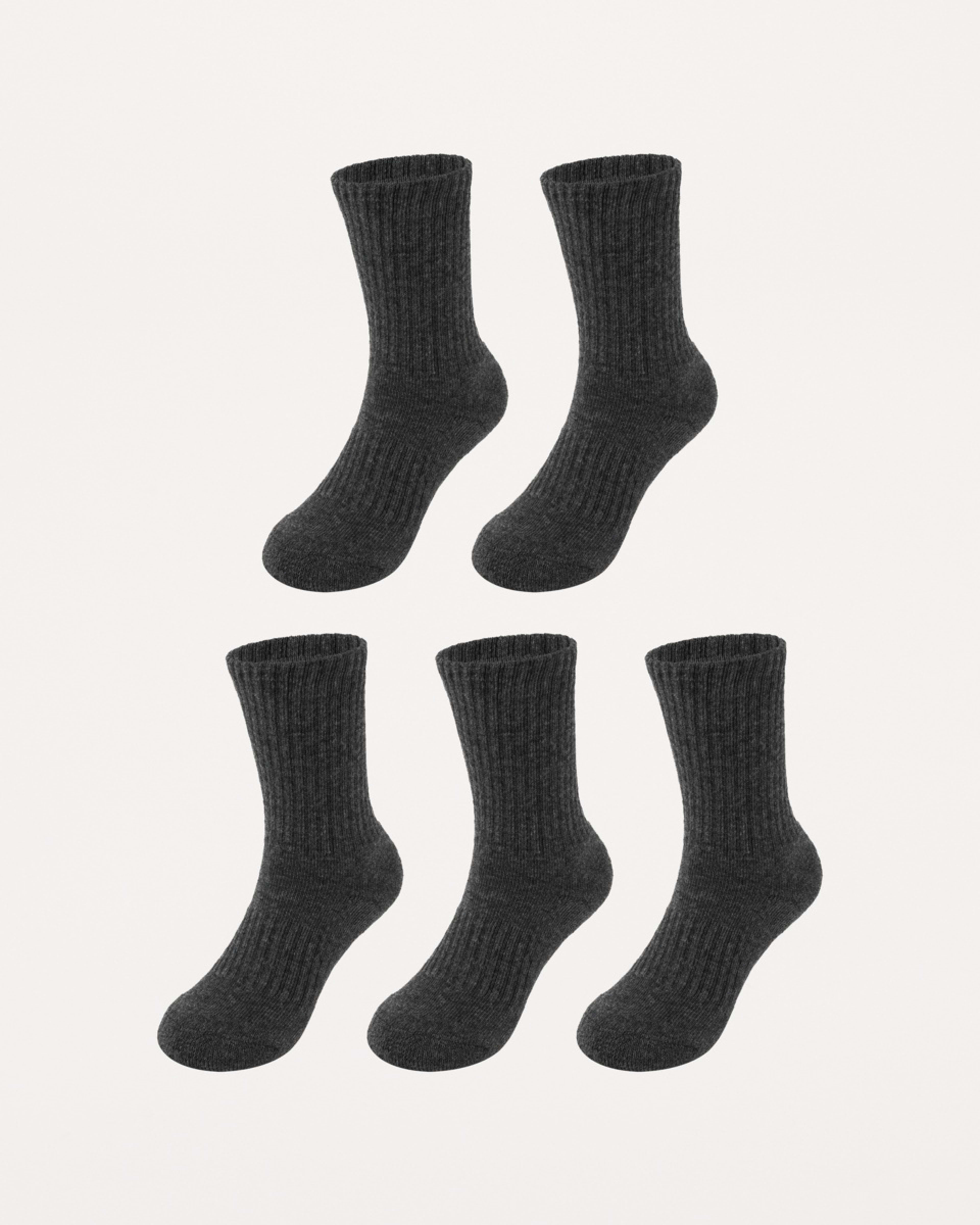 1 5 Pack Ultimate School Crew Socks CHARCOAL MARLE
