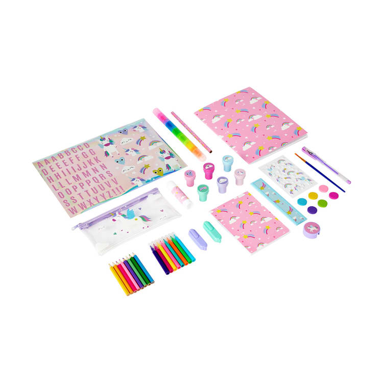 42 Piece Stationery Art Box - Unicorn - Kmart