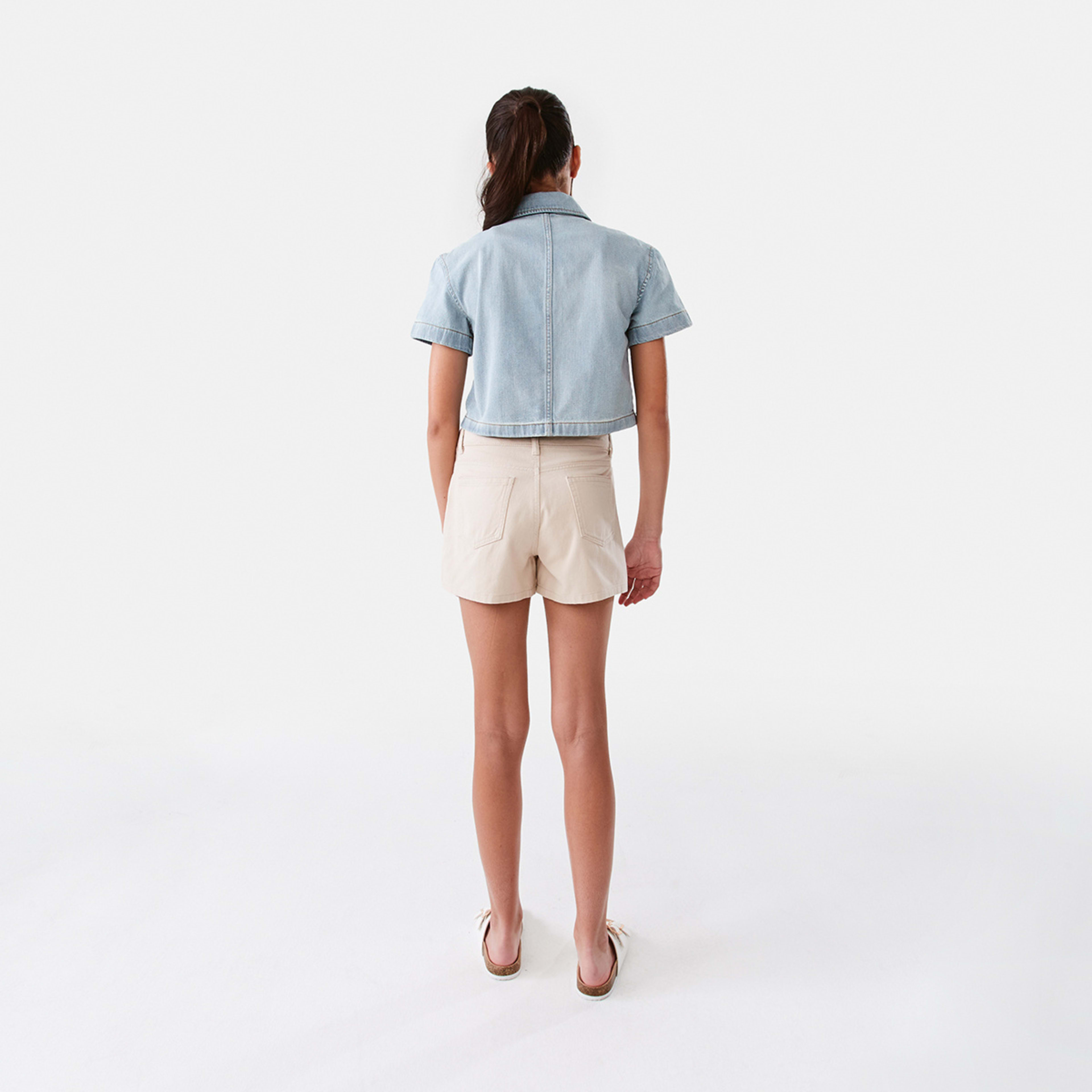 6 Cropped Denim Shirt Lit Denim, 6 of 8