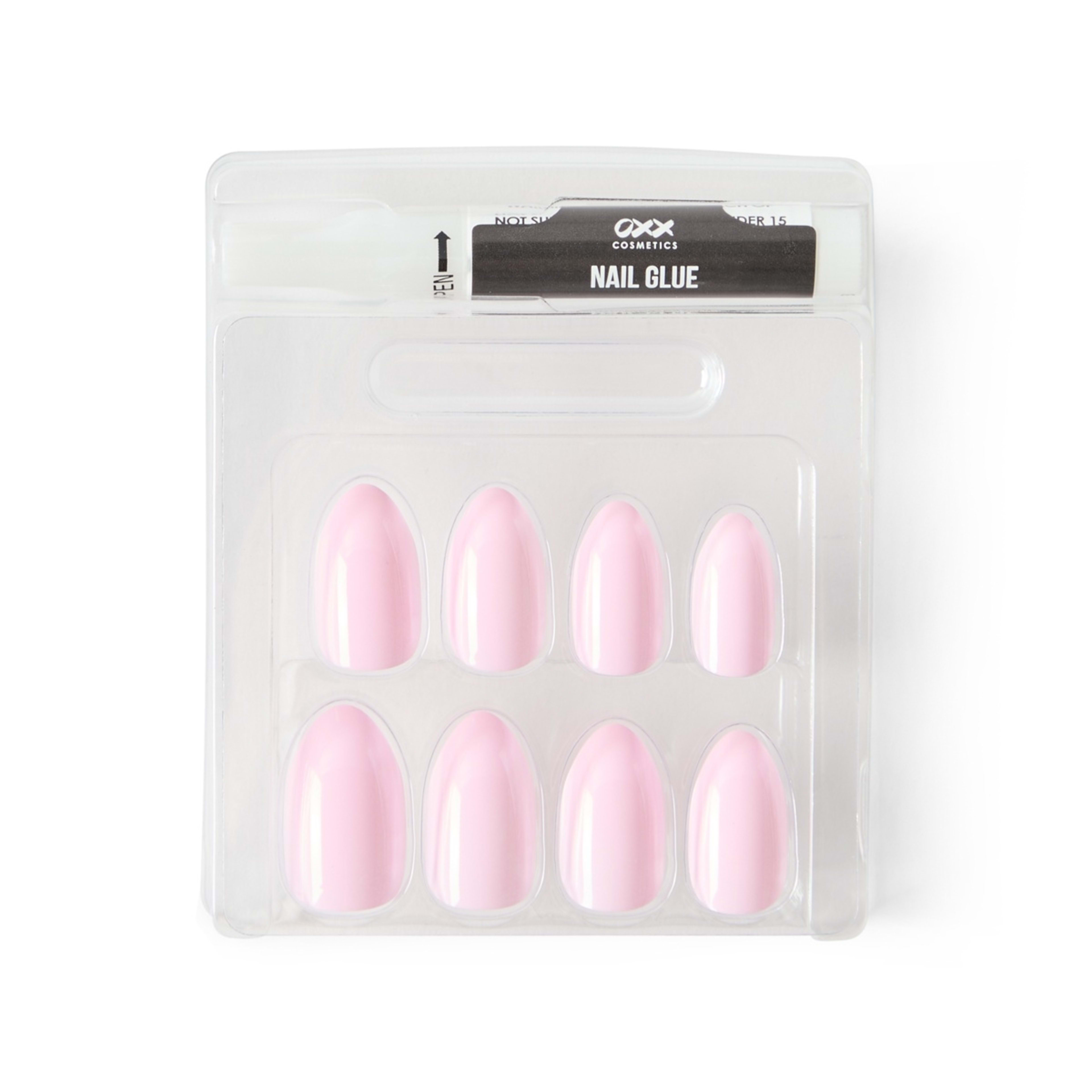 4 OXX Cosmetics 24 Pack Artificial Nails with Adhesive - Almond Shape, Pink, 4 of 4