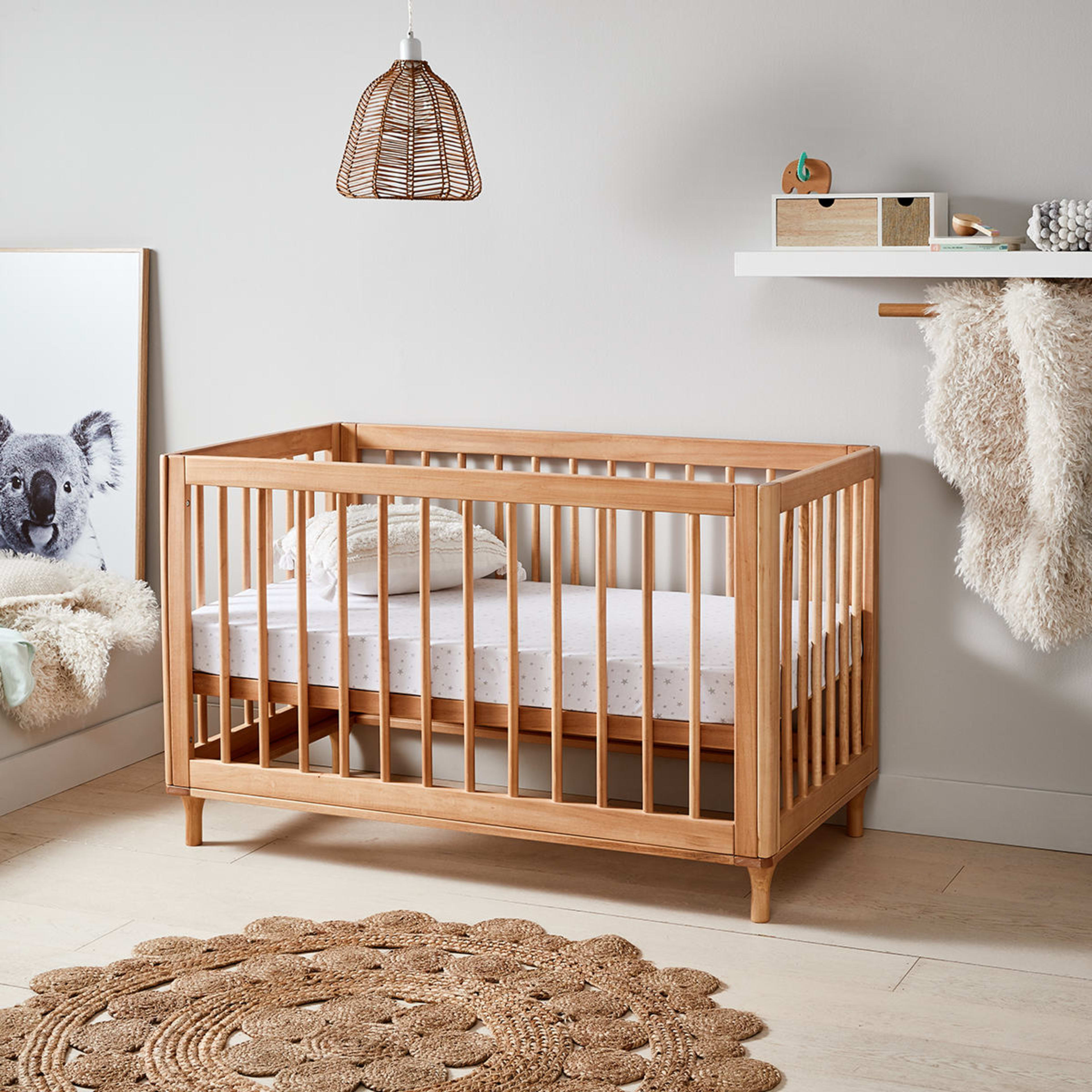 Wooden Cot in Oak Colour Kmart